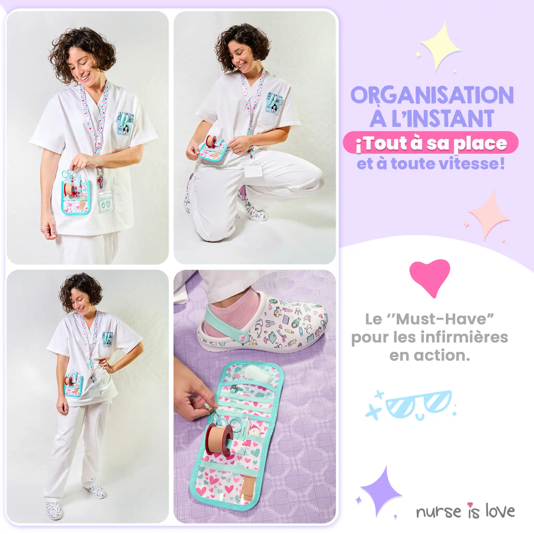 Organisateur de Poche Aqua Cœurs