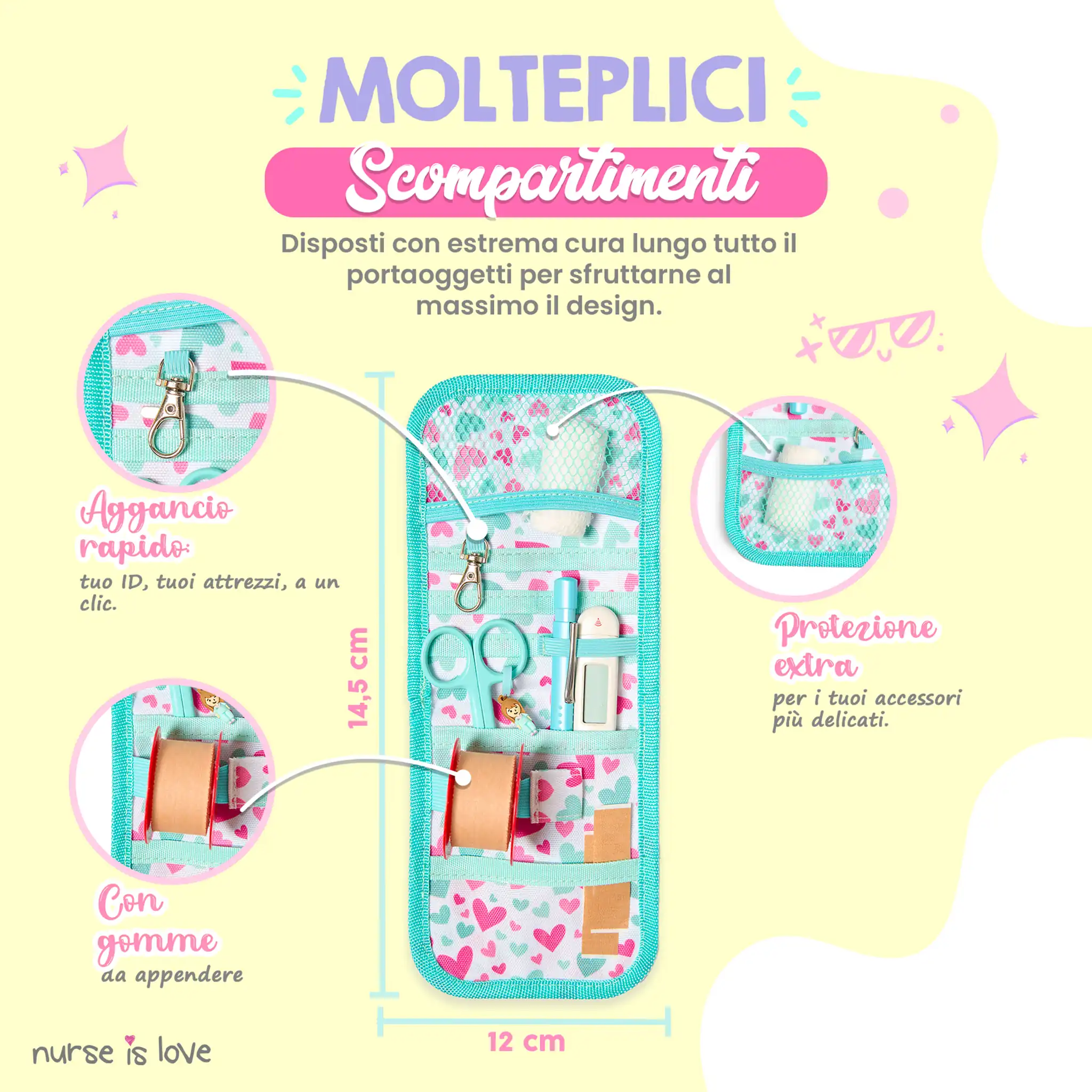 Organizzatore da Tasca Aqua Cuori