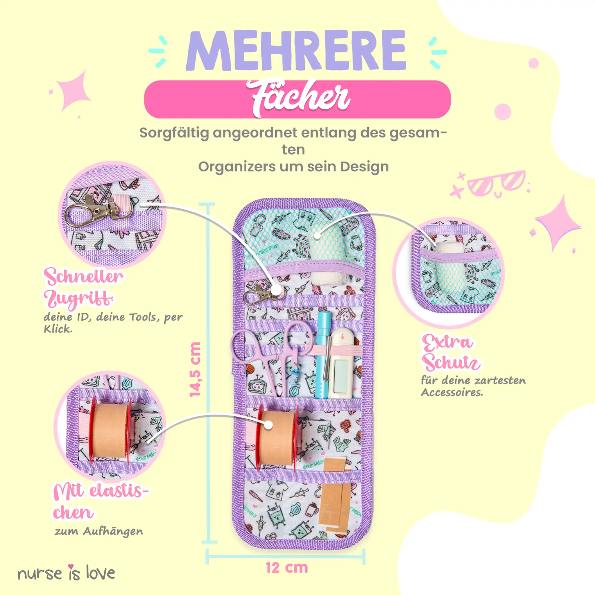 Lila Kaffee Taschenorganizer
