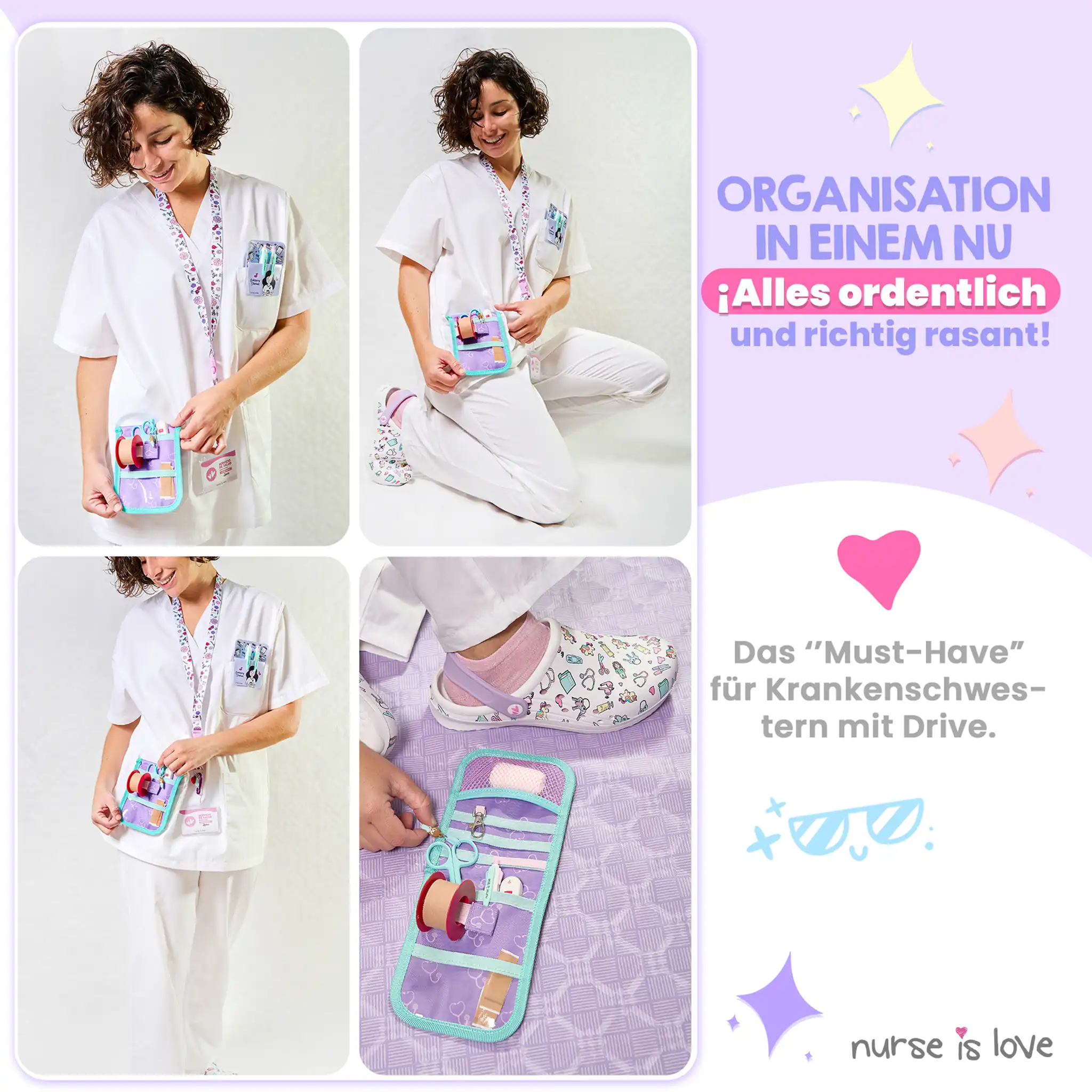 Lila Stethoskop Taschenorganizer