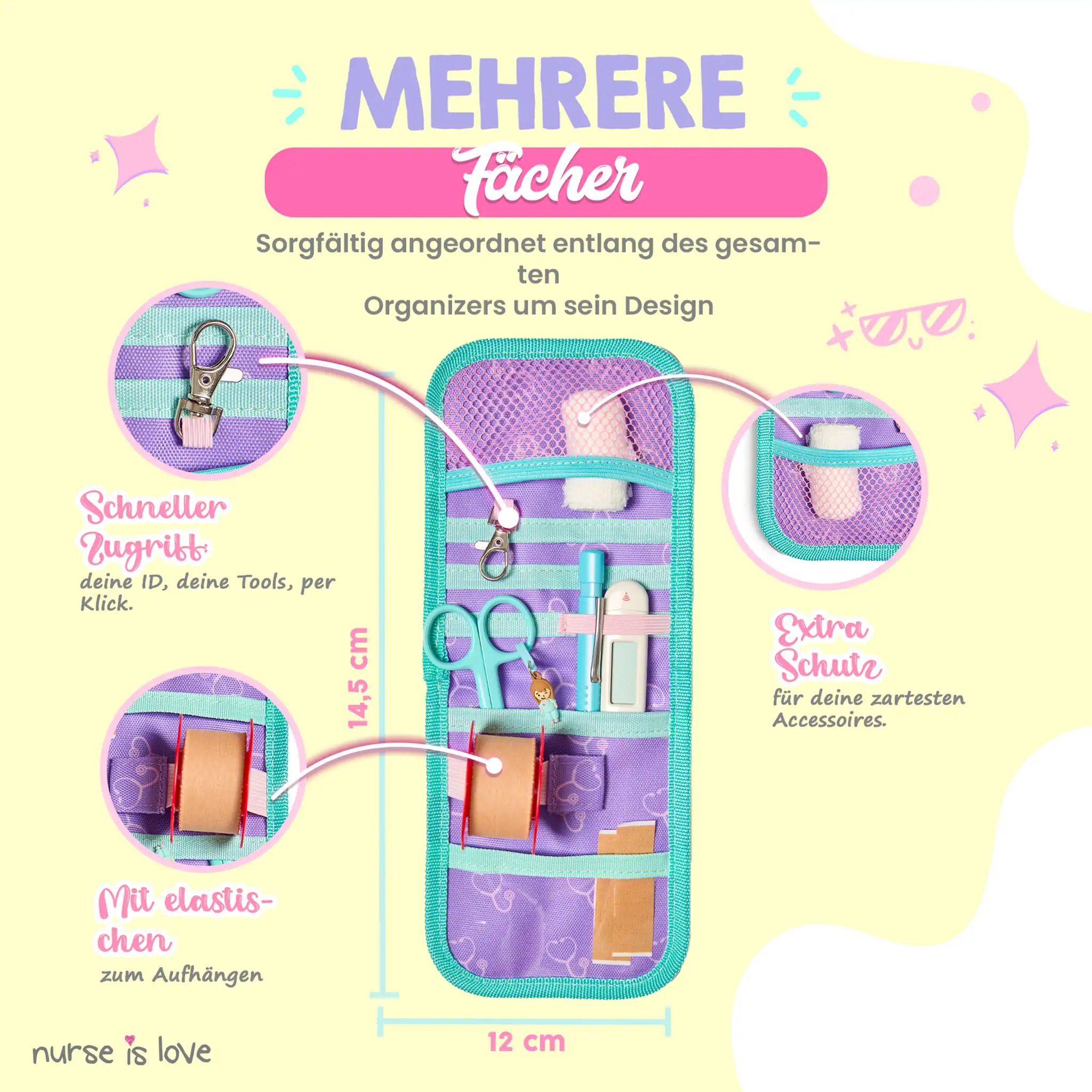 Lila Stethoskop Taschenorganizer