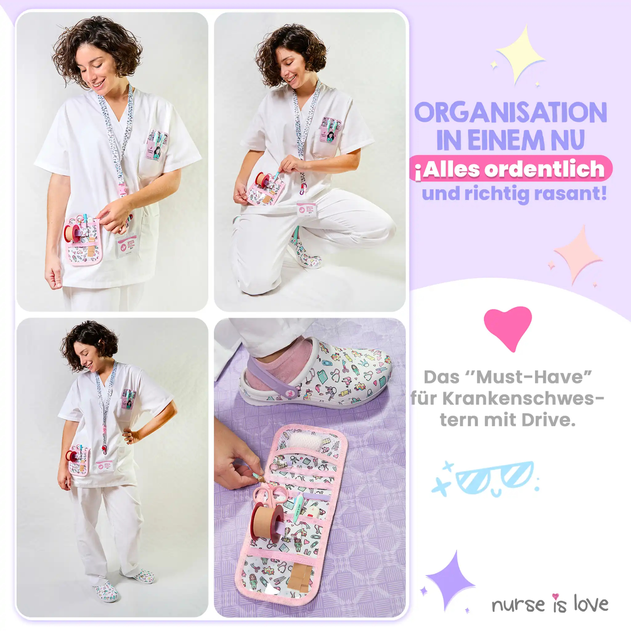 Rosa Einhorn Taschenorganizer