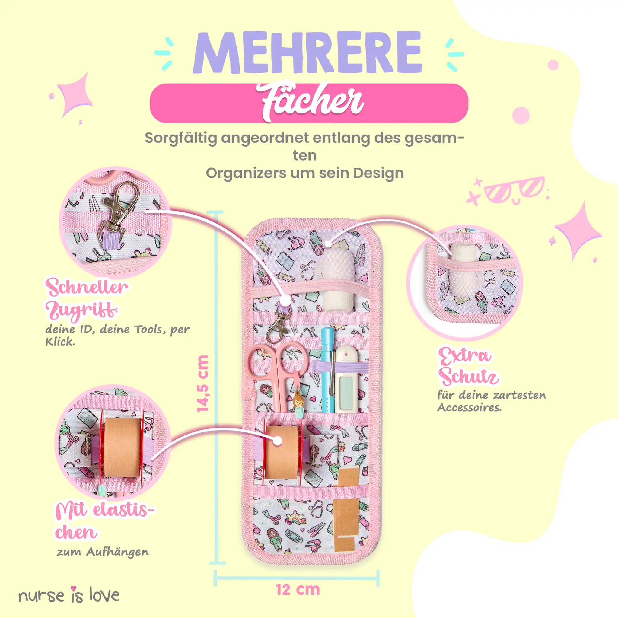 Rosa Einhorn Taschenorganizer