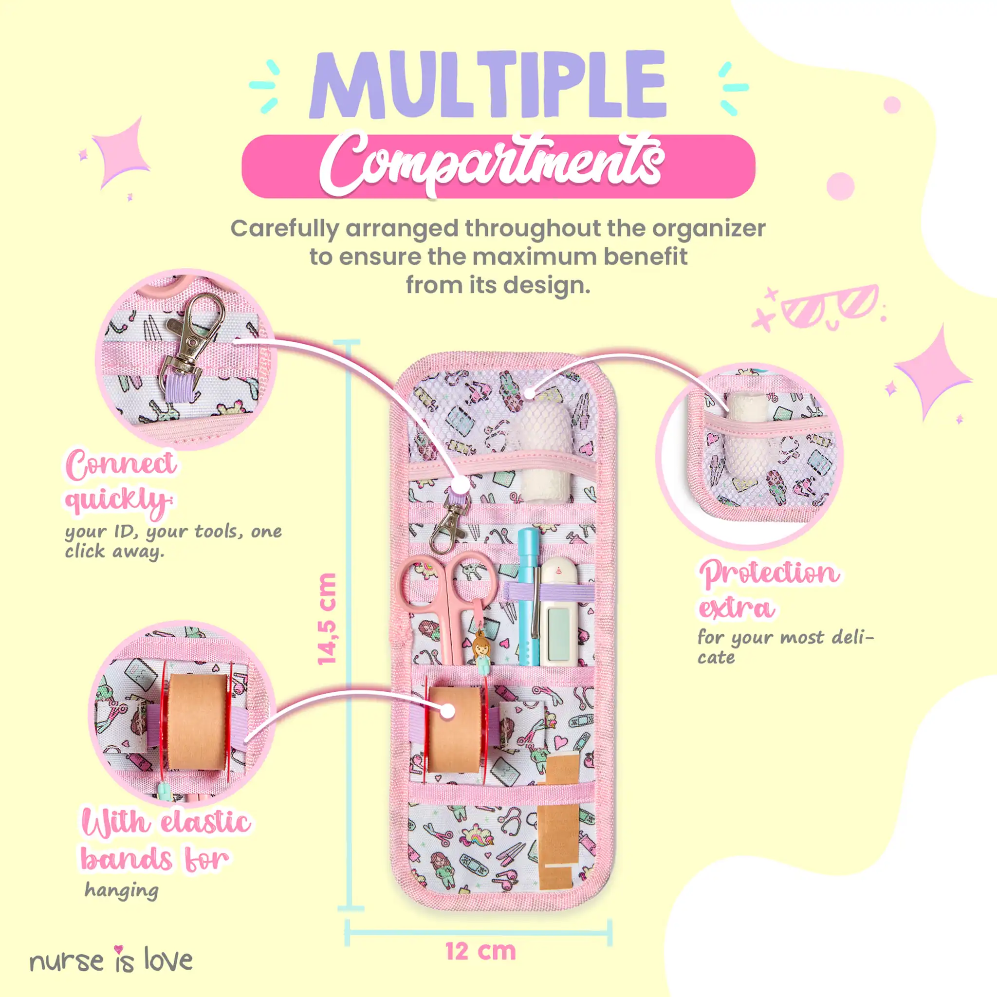 Pink Unicorn Pocket Organizer