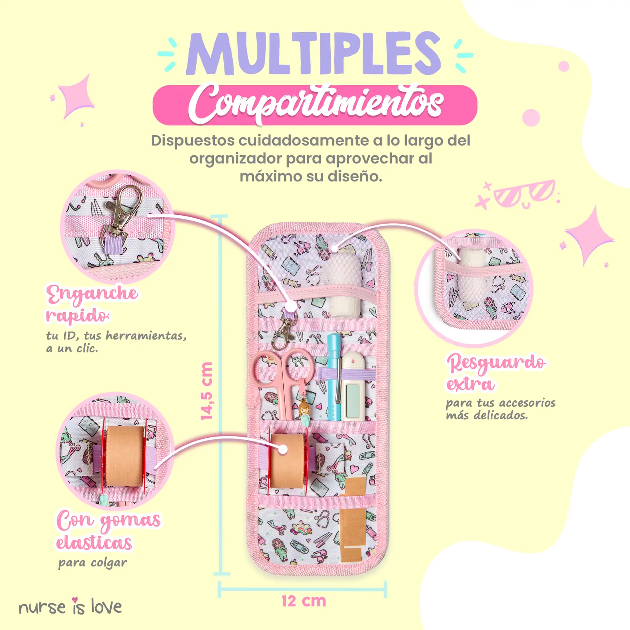 Organizador de Bolsillo Rosa Unicornio