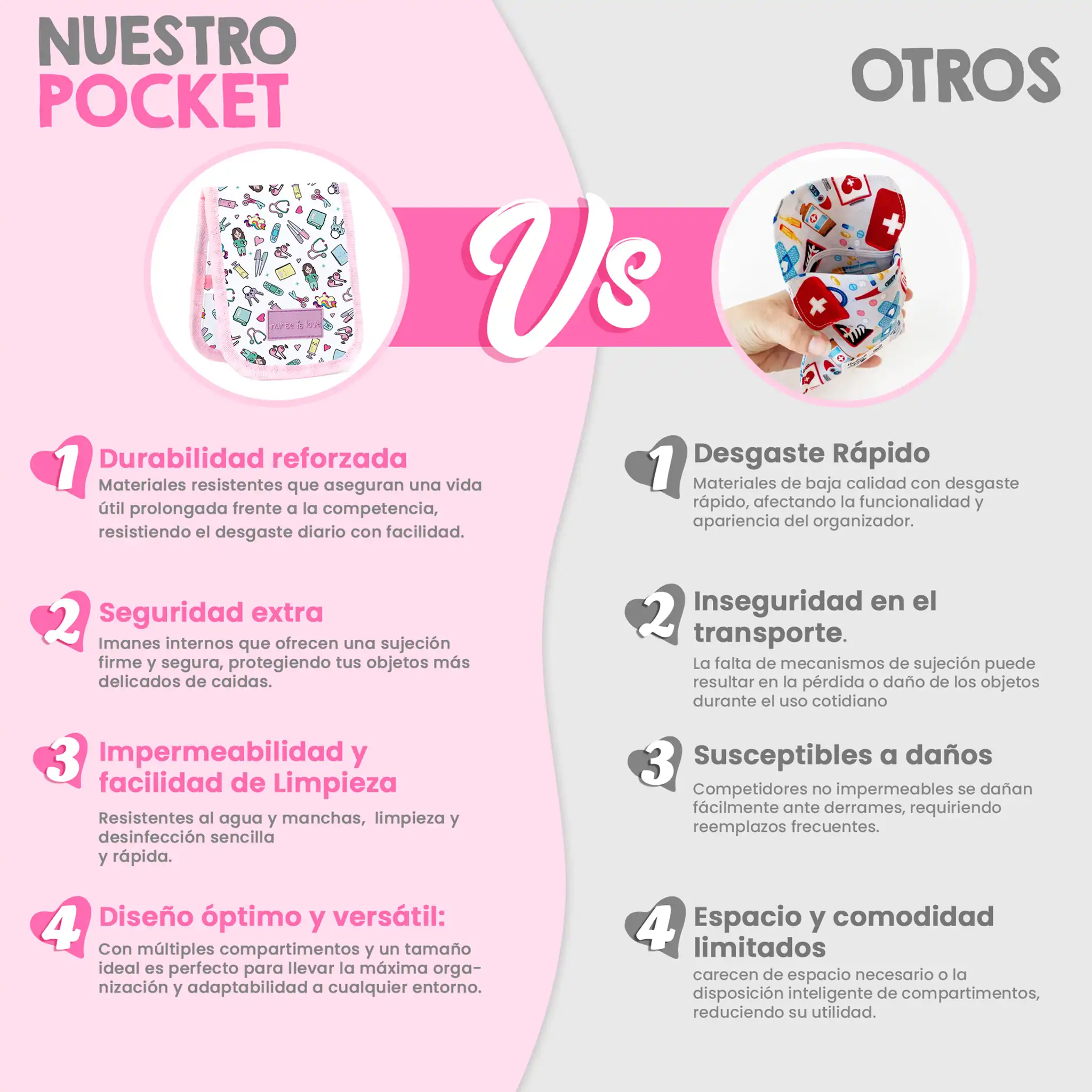 Organizador de Bolsillo Rosa Unicornio