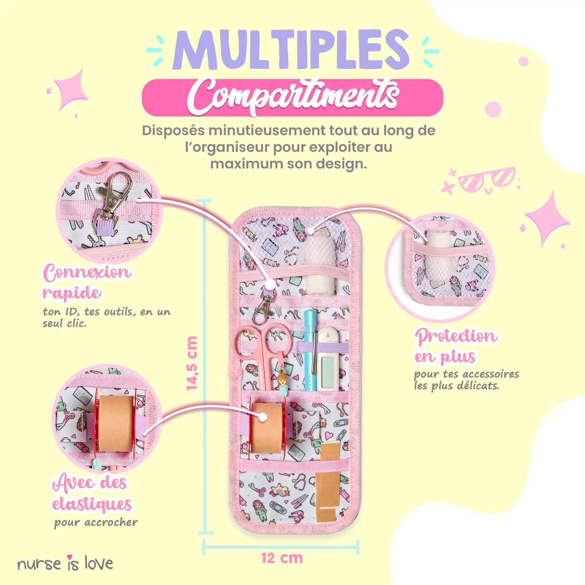 Organisateur de Poche Rose Licorne