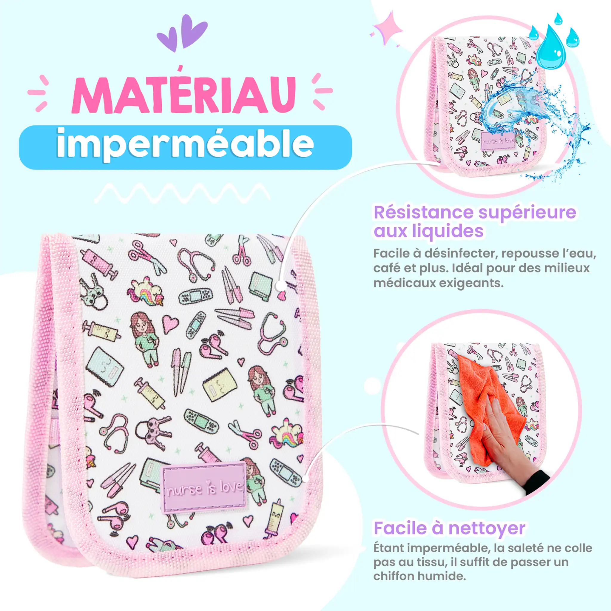 Organisateur de Poche Rose Licorne