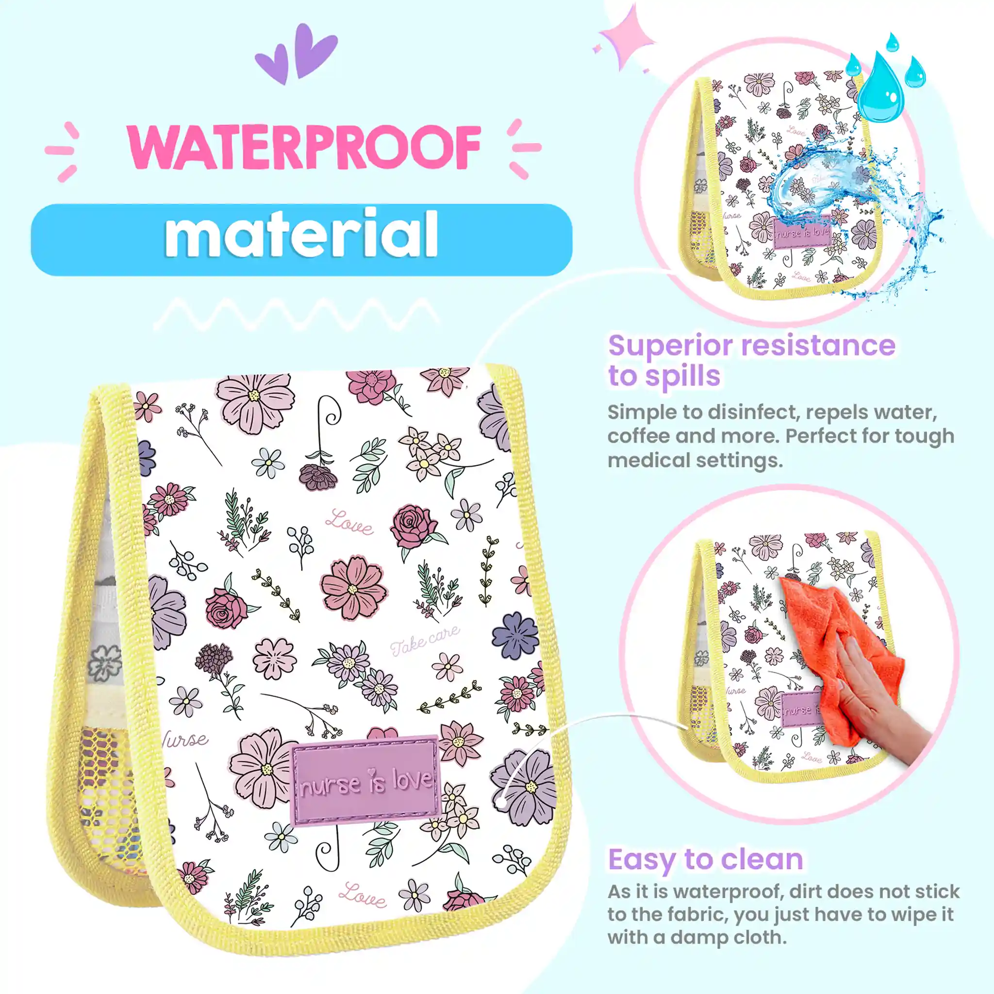 Organizador de Bolso Floral Amarelo