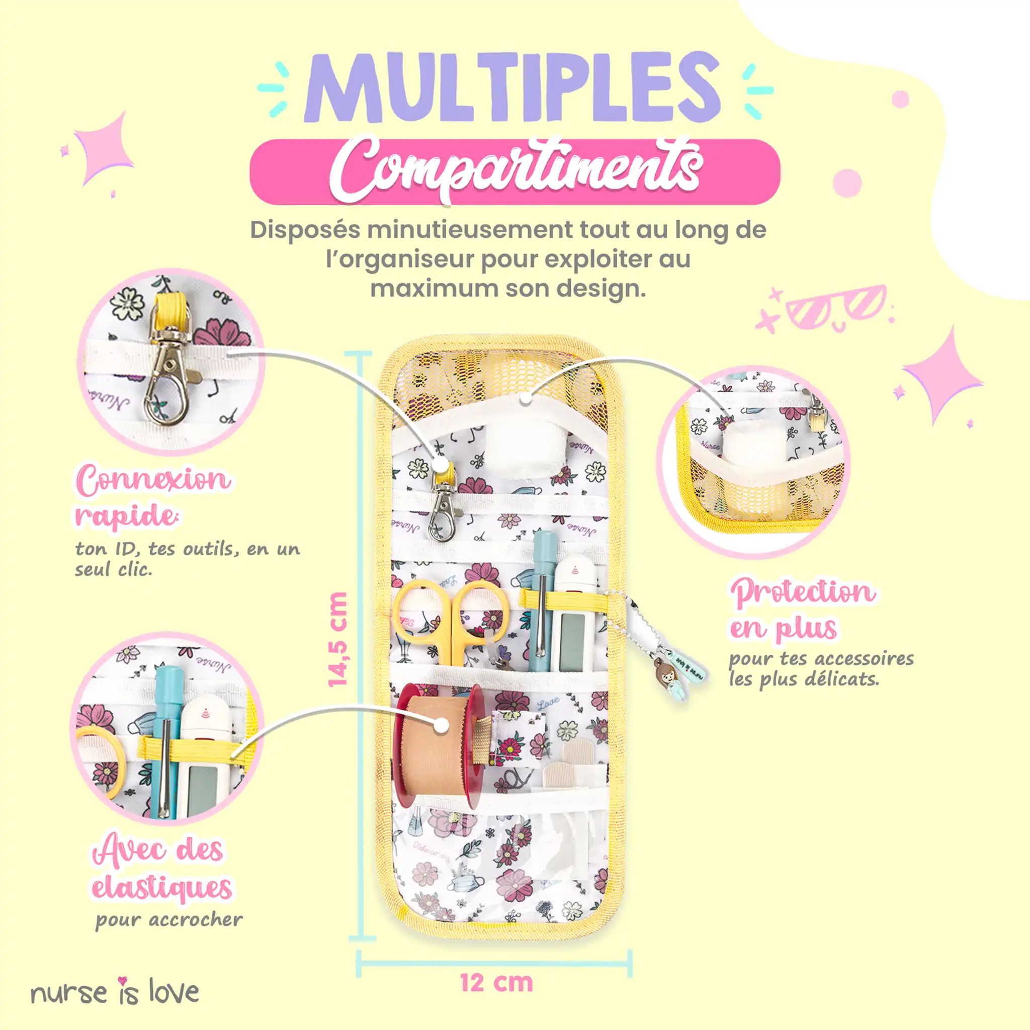 Organisateur de Poche Floral Jaune