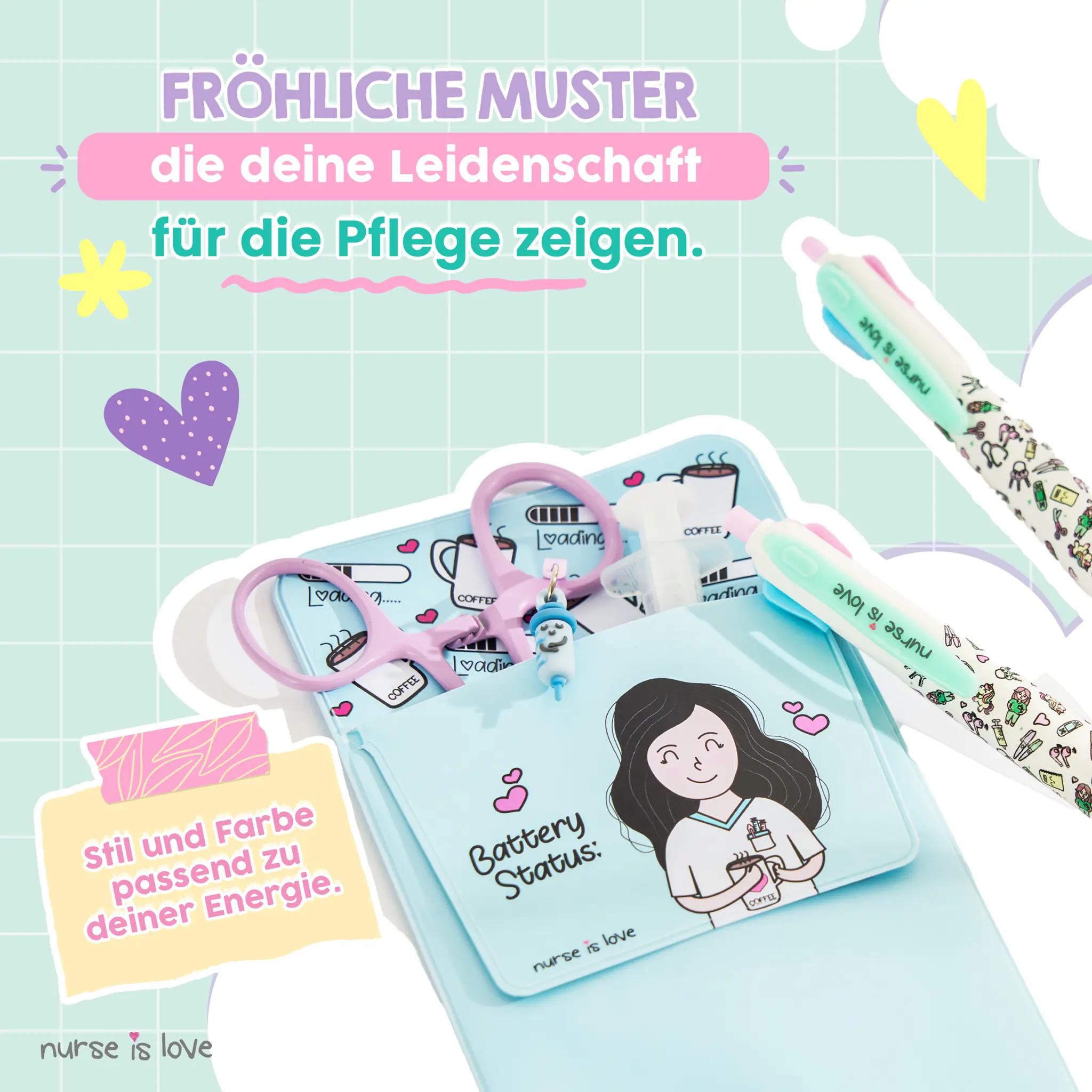 Set mit 2 Multicolor Kugelschreibern + Aqua Taschenorganizer