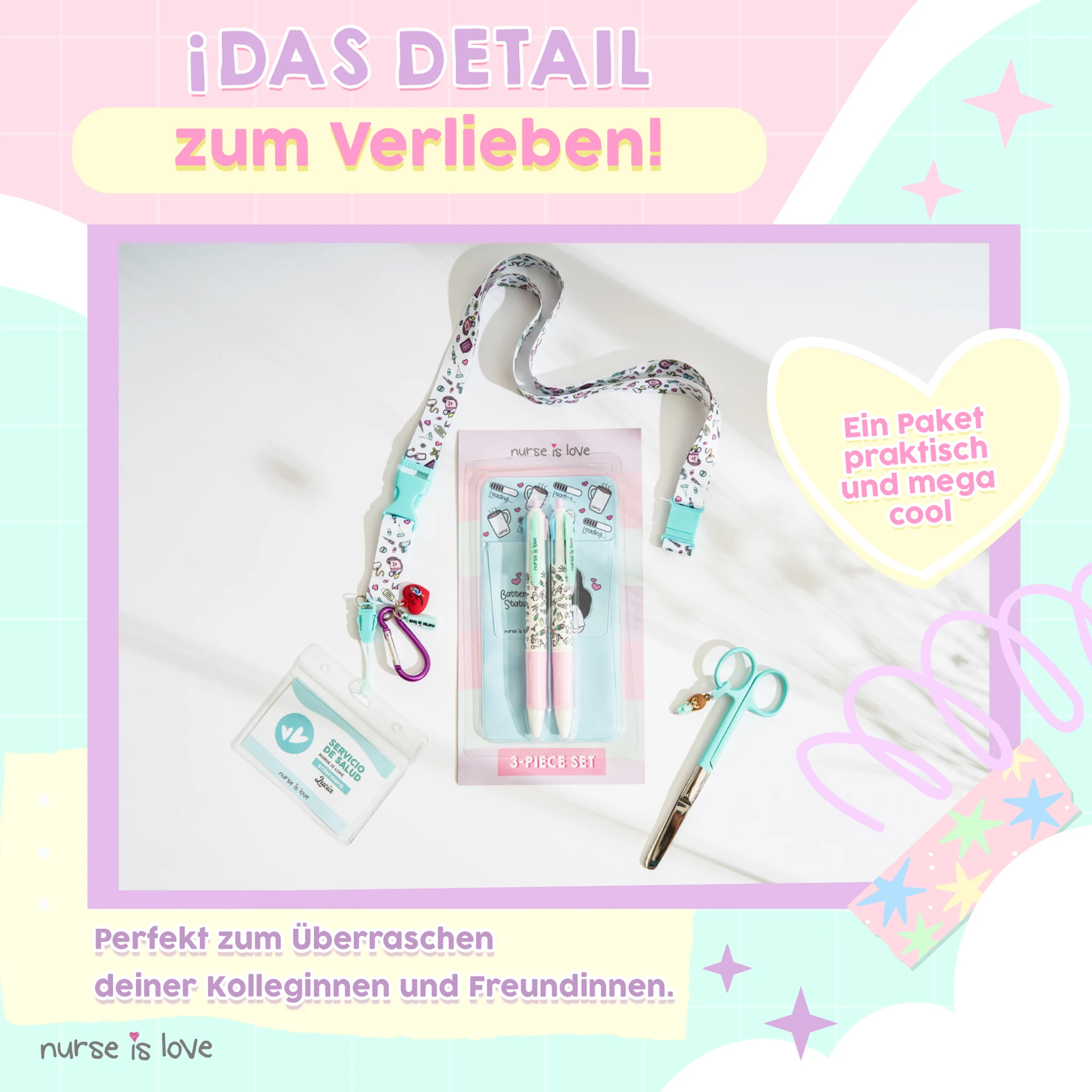 Set mit 2 Multicolor Kugelschreibern + Aqua Taschenorganizer