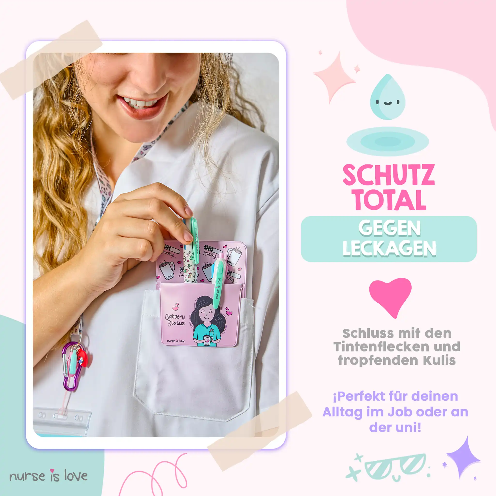 Rosa Taschenorganizer