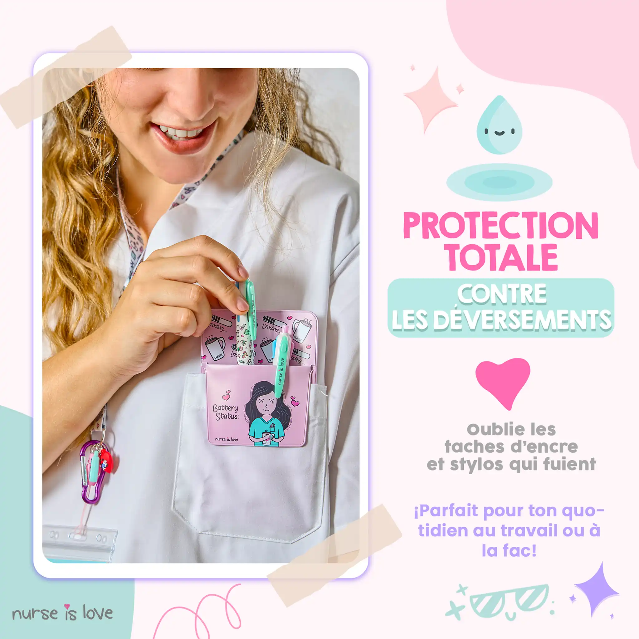 Protège-poche Rose