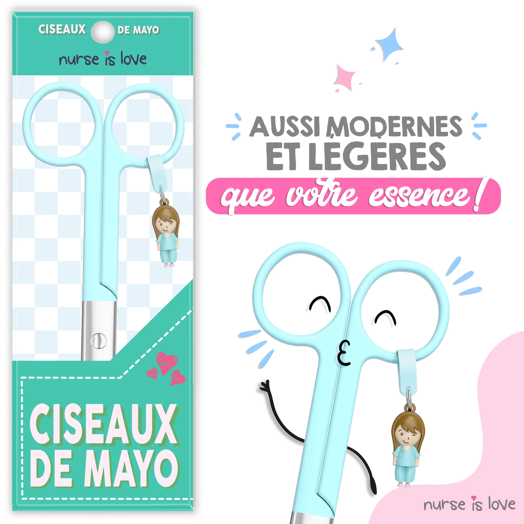 Ciseaux d’Infirmier à Bec de Canard Aqua