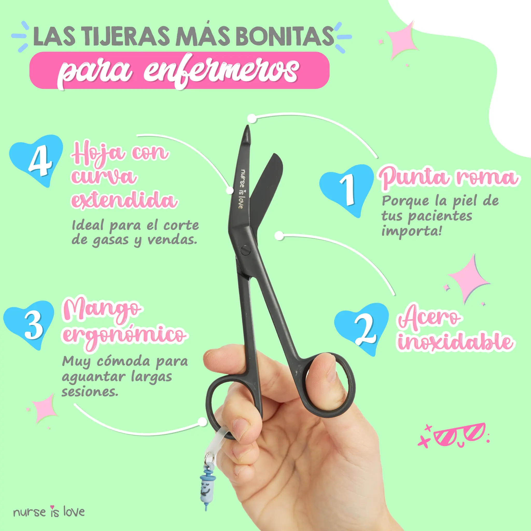 Tijeras Enfermería Pico de Pato Black