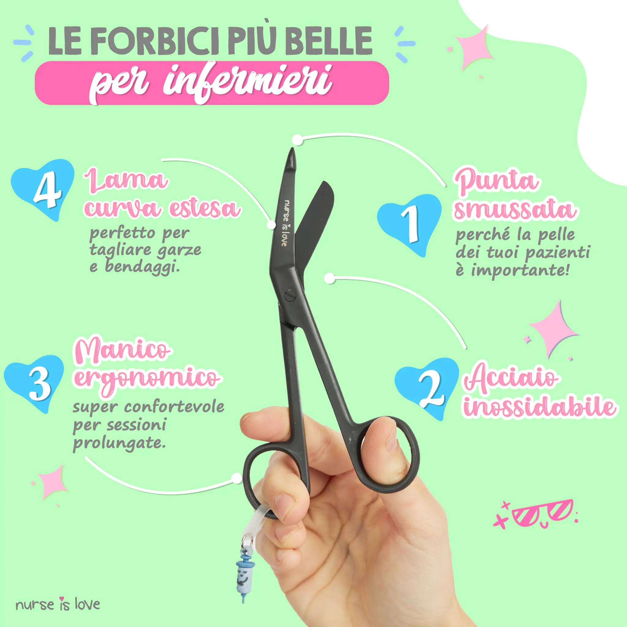 Forbici Infermieristiche Pico di Pato Black