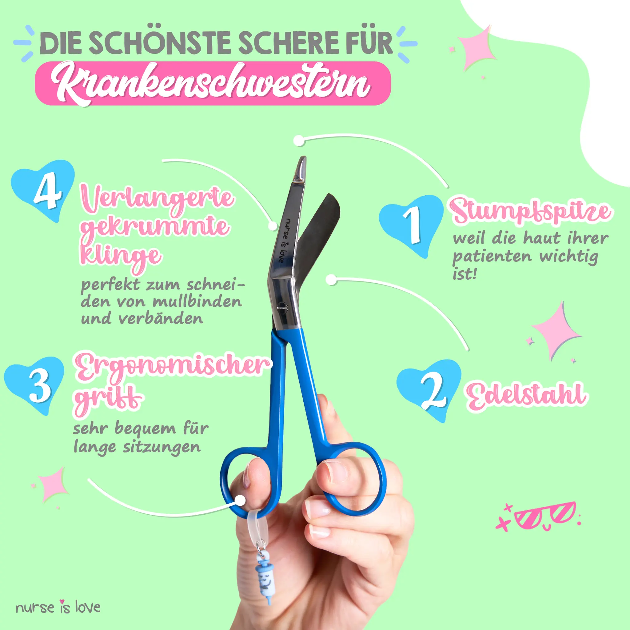 Pflege Schere Entenschnabel Blau