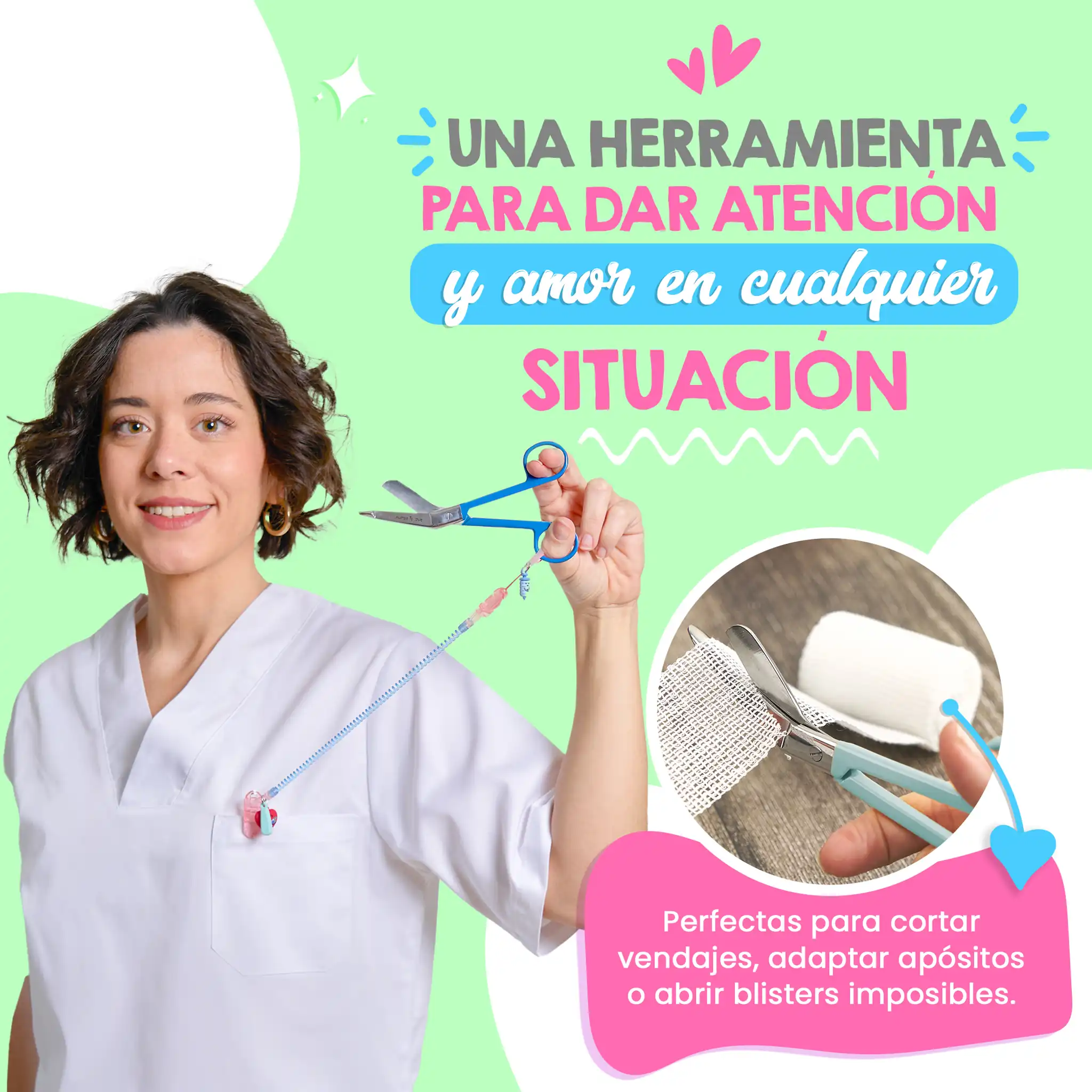 Tijeras Enfermería Pico de Pato Azul