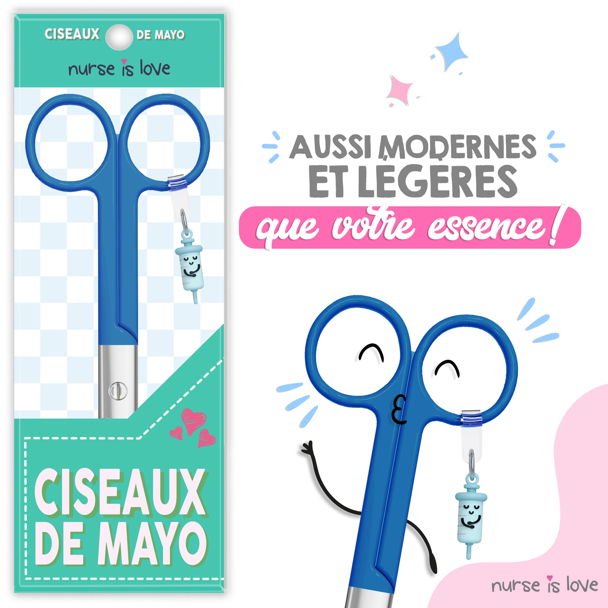 Ciseaux Infirmiers Bec de Canard Bleu