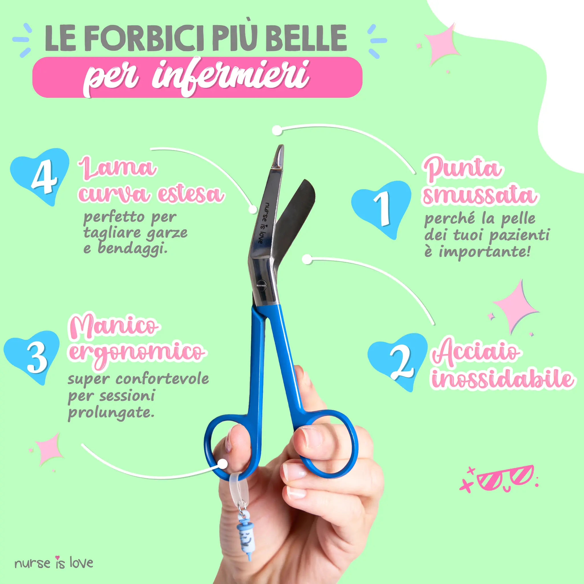 Forbici da Infermieristica a Becco d’Anatra Blu