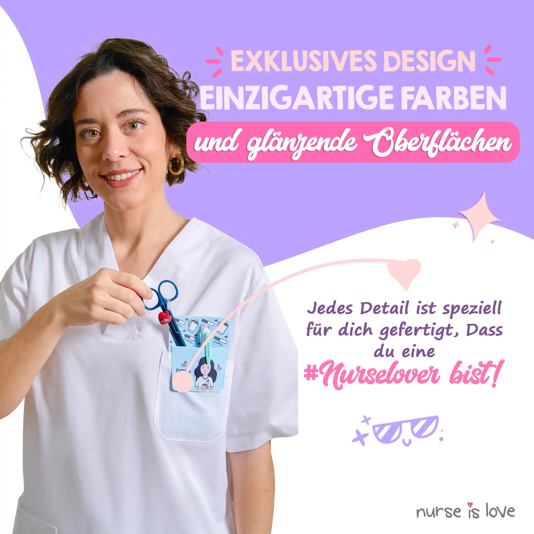 Pflege Schere Entenschnabel Chrom Blau