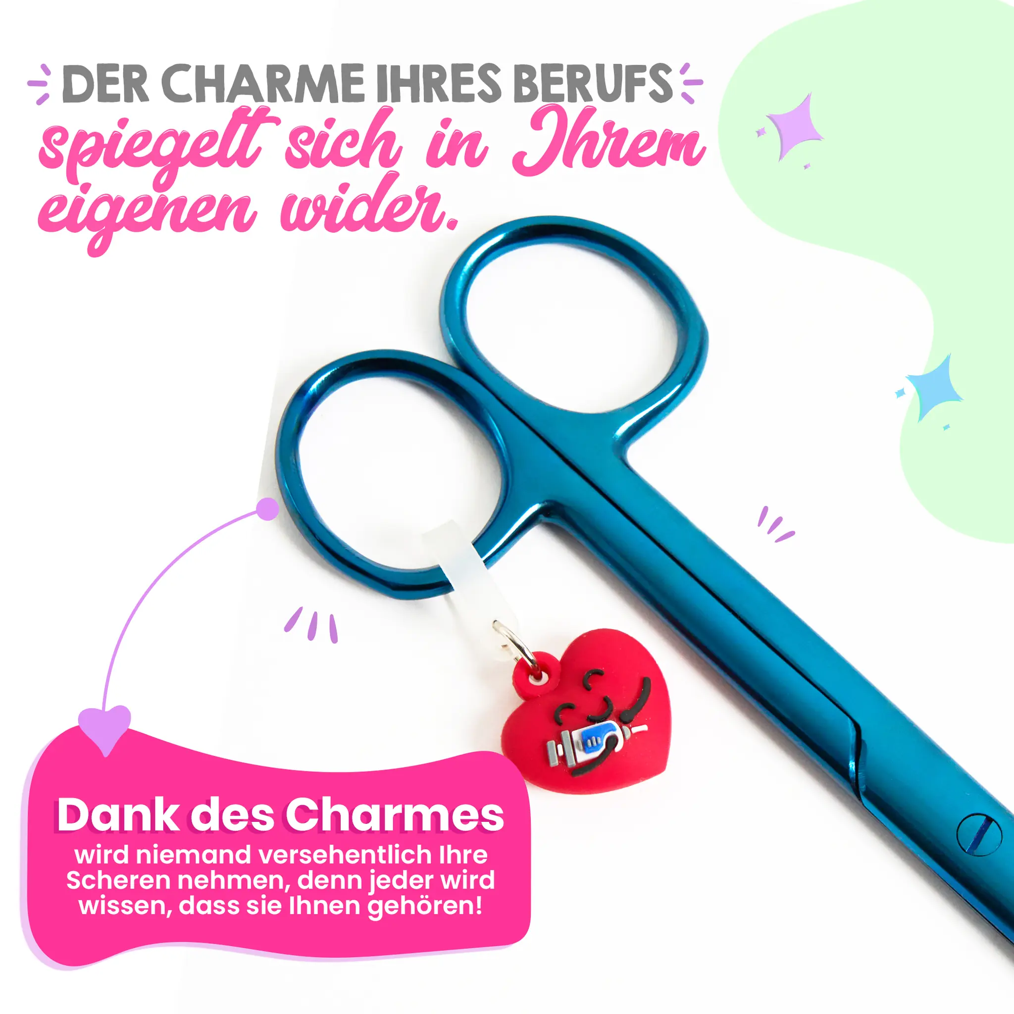 Pflege Schere Entenschnabel Chrom Blau