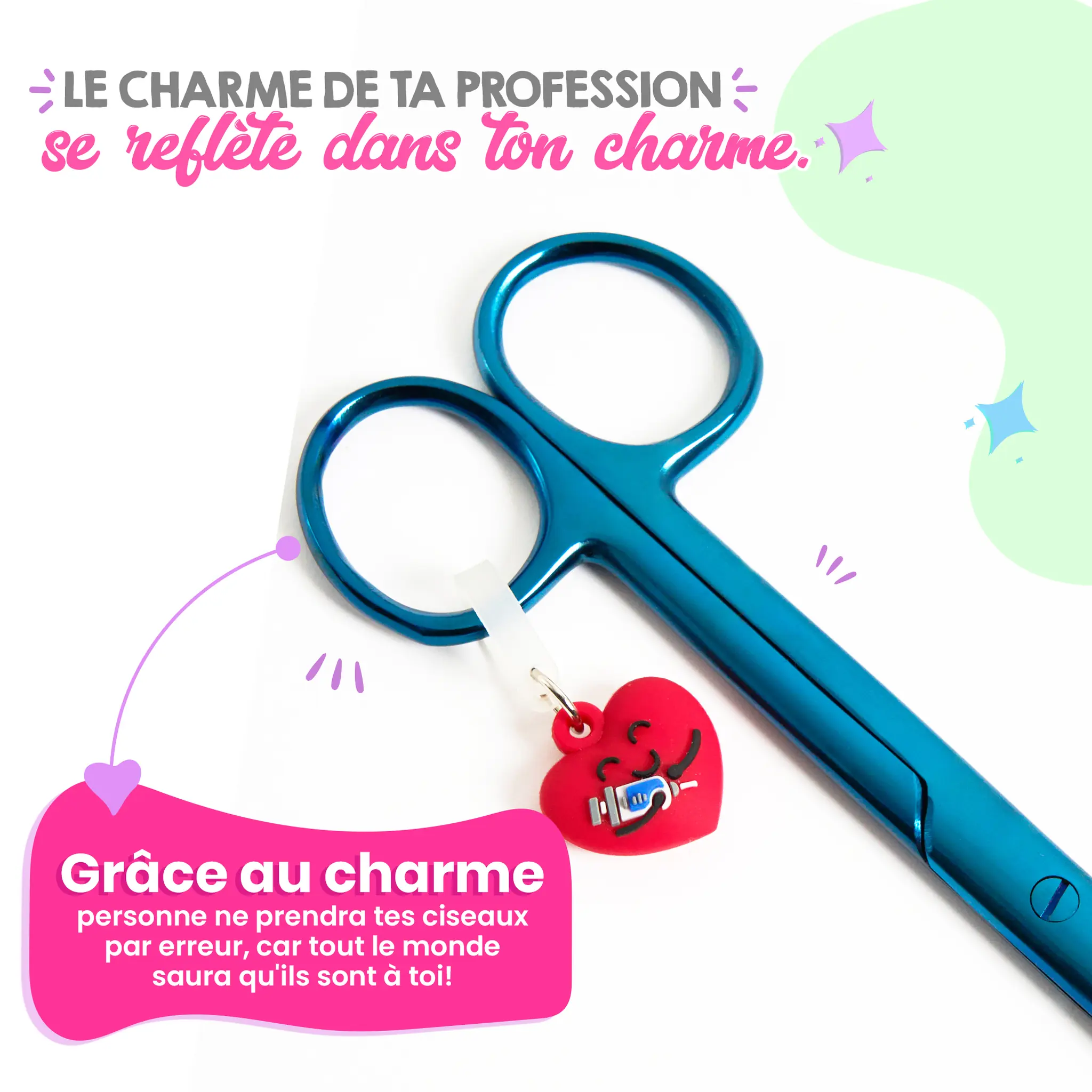 Ciseaux Infirmiers Bec de Canard Chromium Bleu