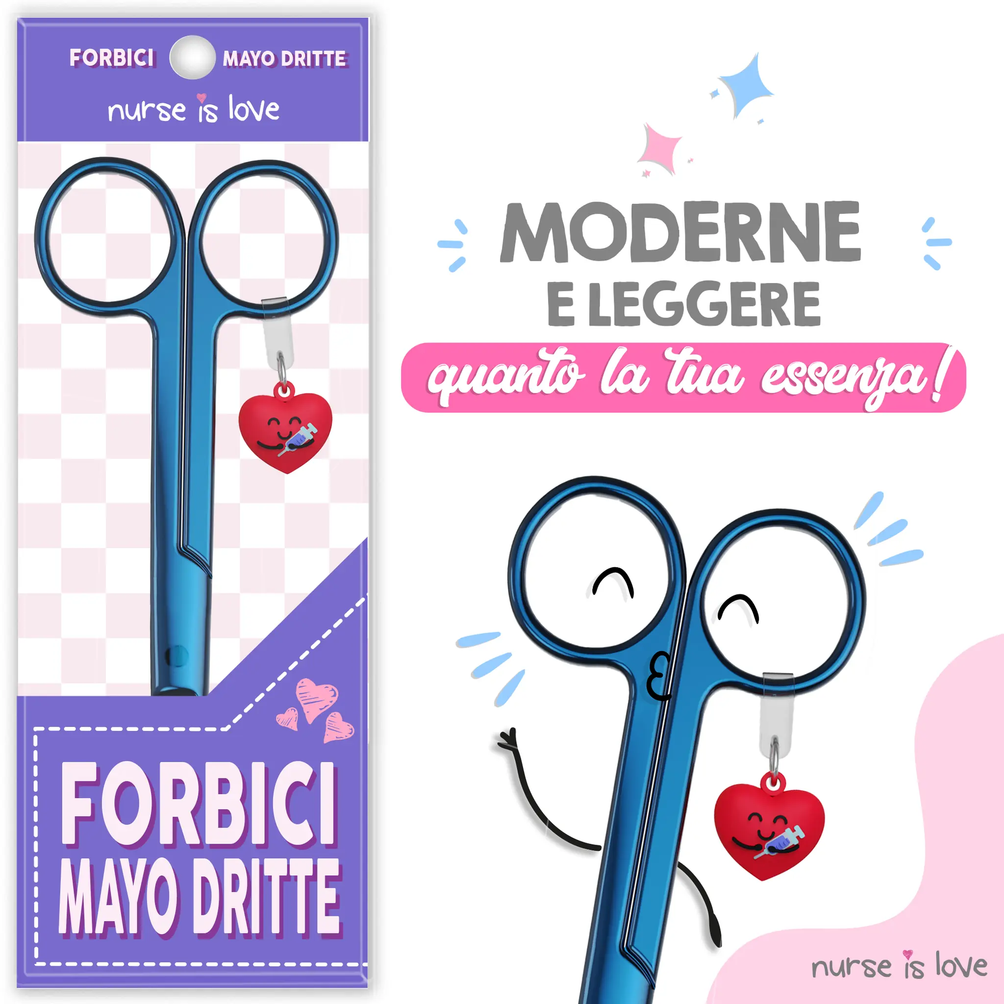 Forbici da Infermiera Becco d'Anatra Cromium Blu