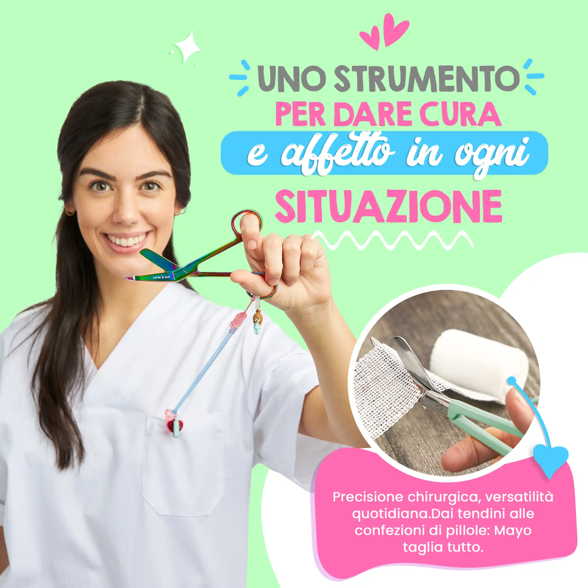 Forbici Infermieristiche Pico di Pato Cromium Verde