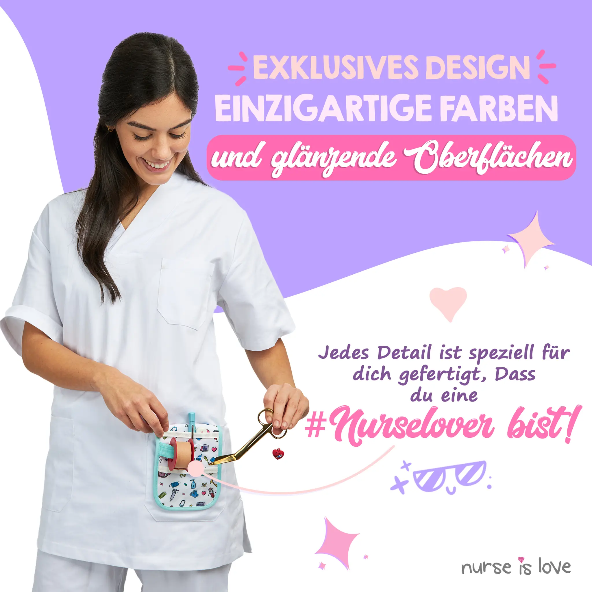Pflegeschere Entenschnabel Gold