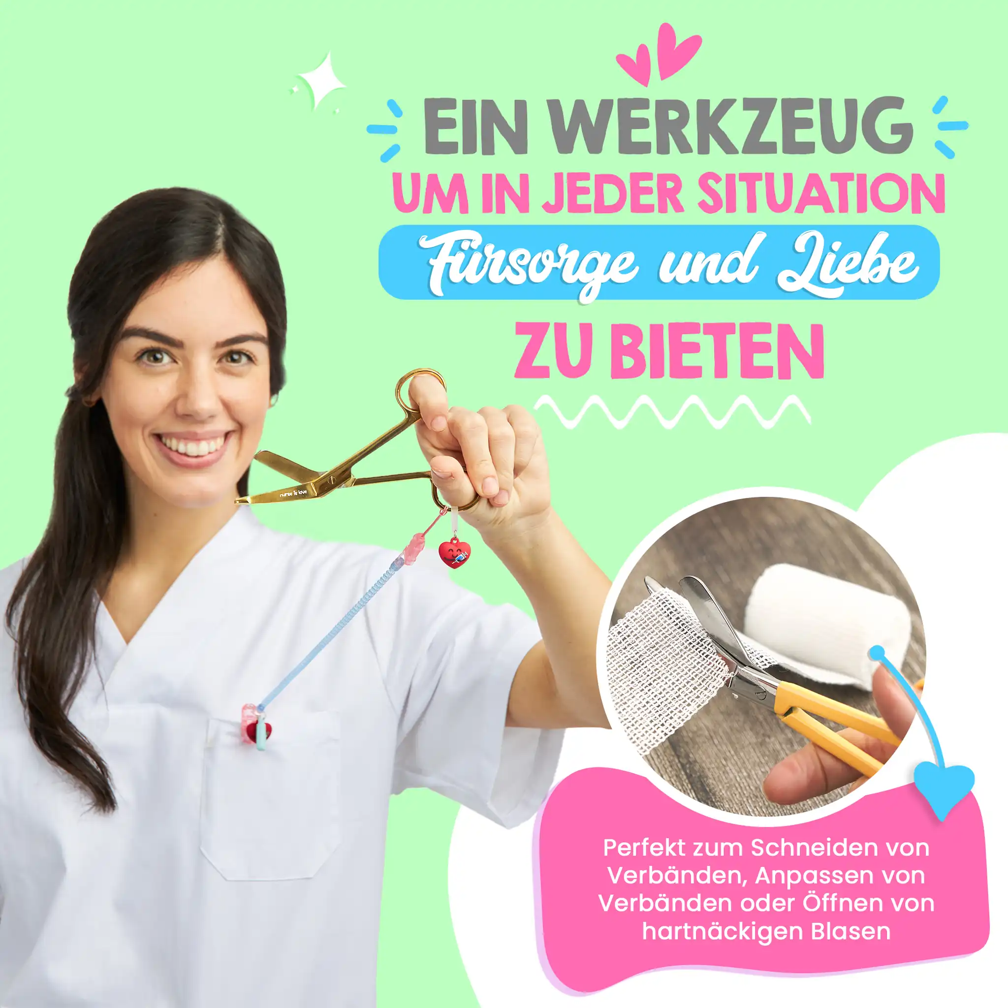 Pflegeschere Entenschnabel Gold