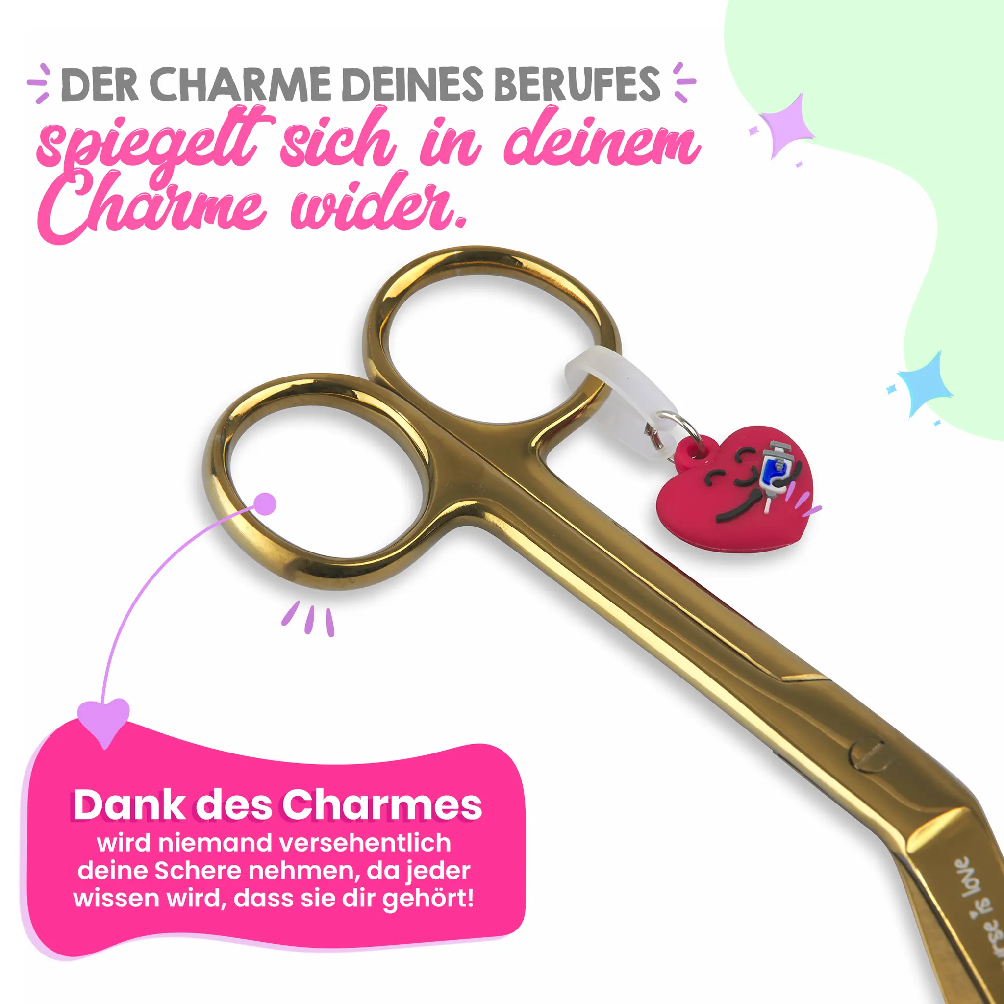 Pflegeschere Entenschnabel Gold