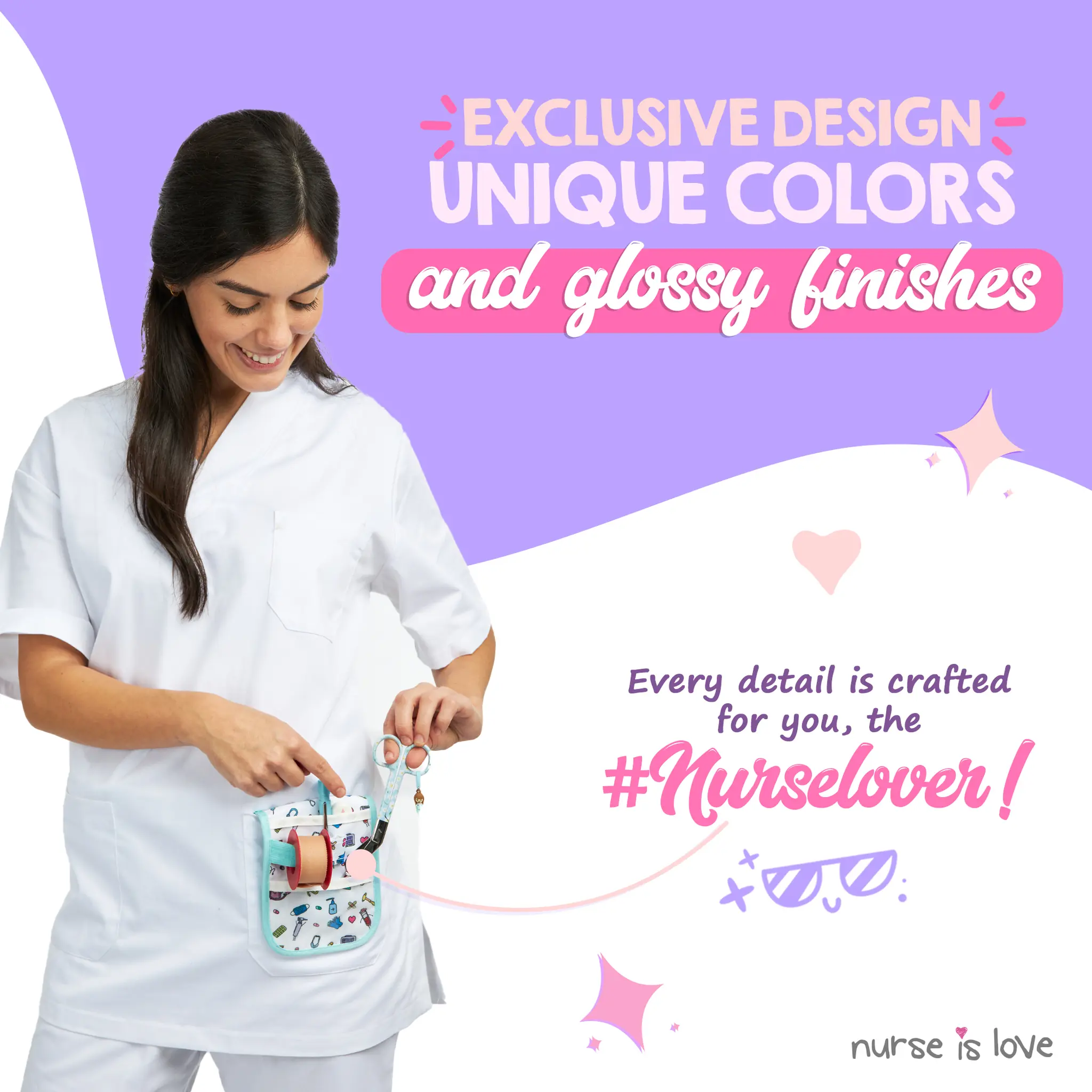 Nursing Blue Daisies Duckbill Scissors 