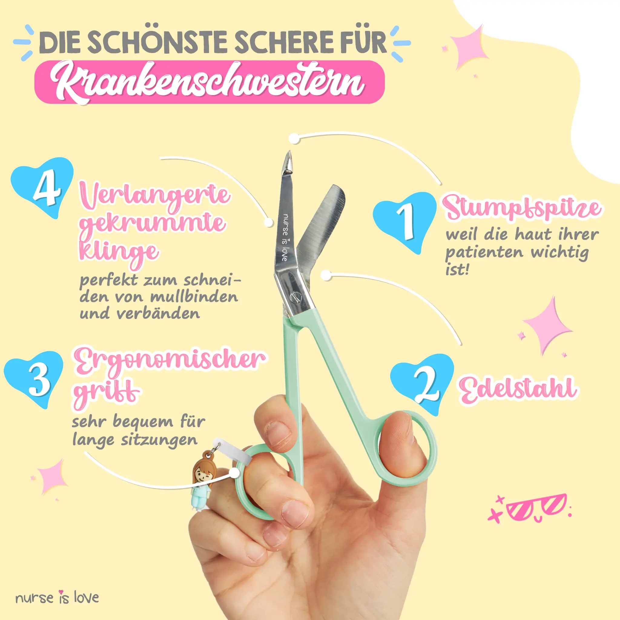 Grüne Entenschnabel-Pflegeschere