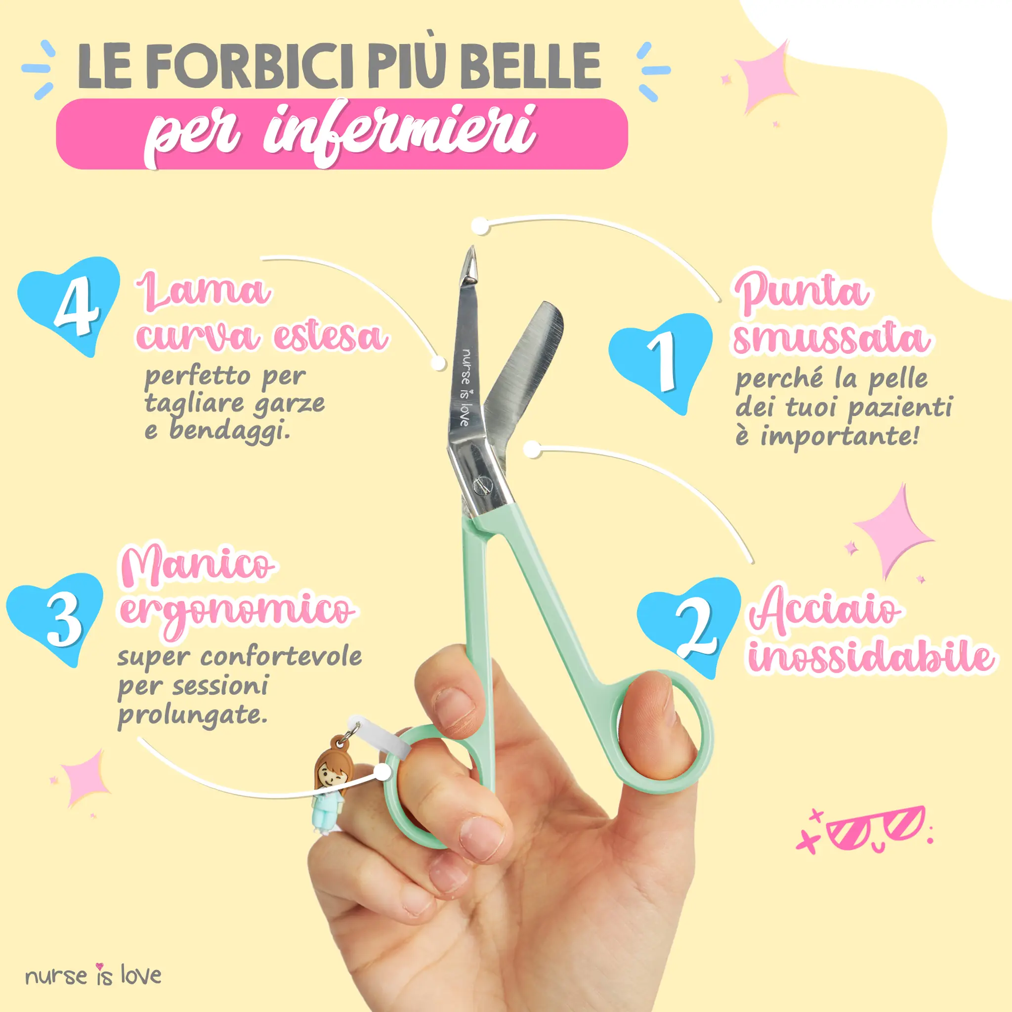 Forbici Infermieristiche Pico di Pato Verdi