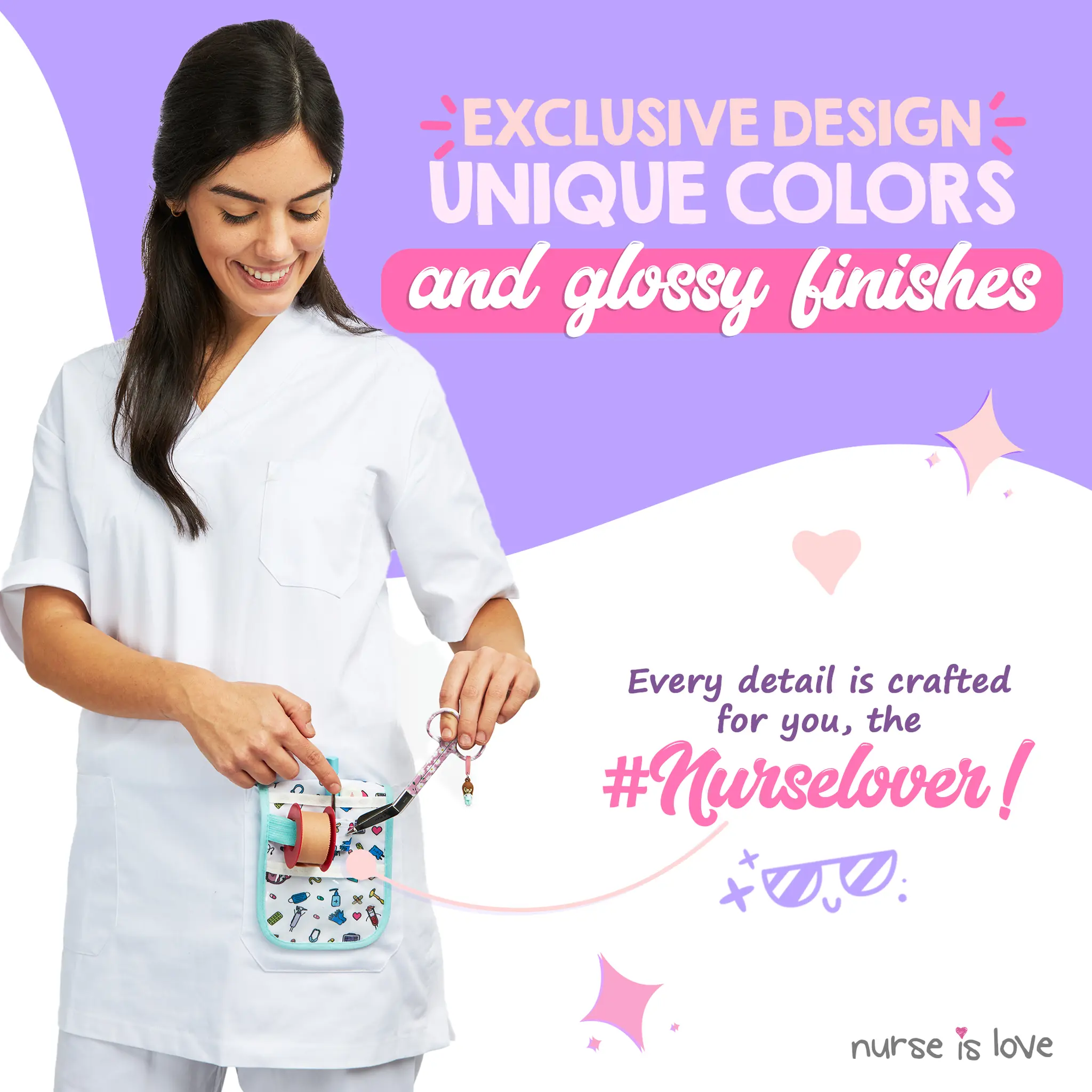 Nursing Pink Daisies Duckbill Scissors 