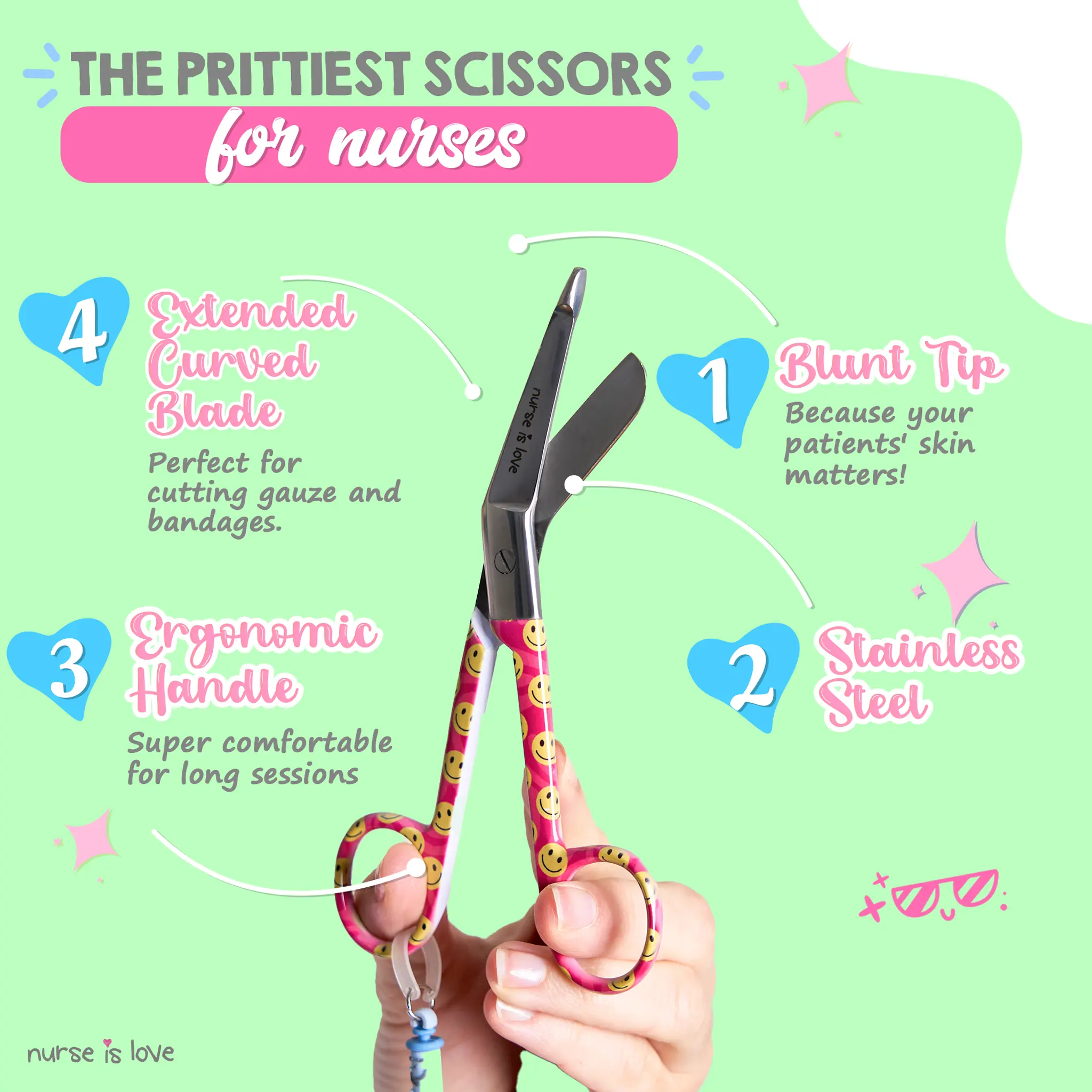 Nursing Happy Face Duckbill Scissors