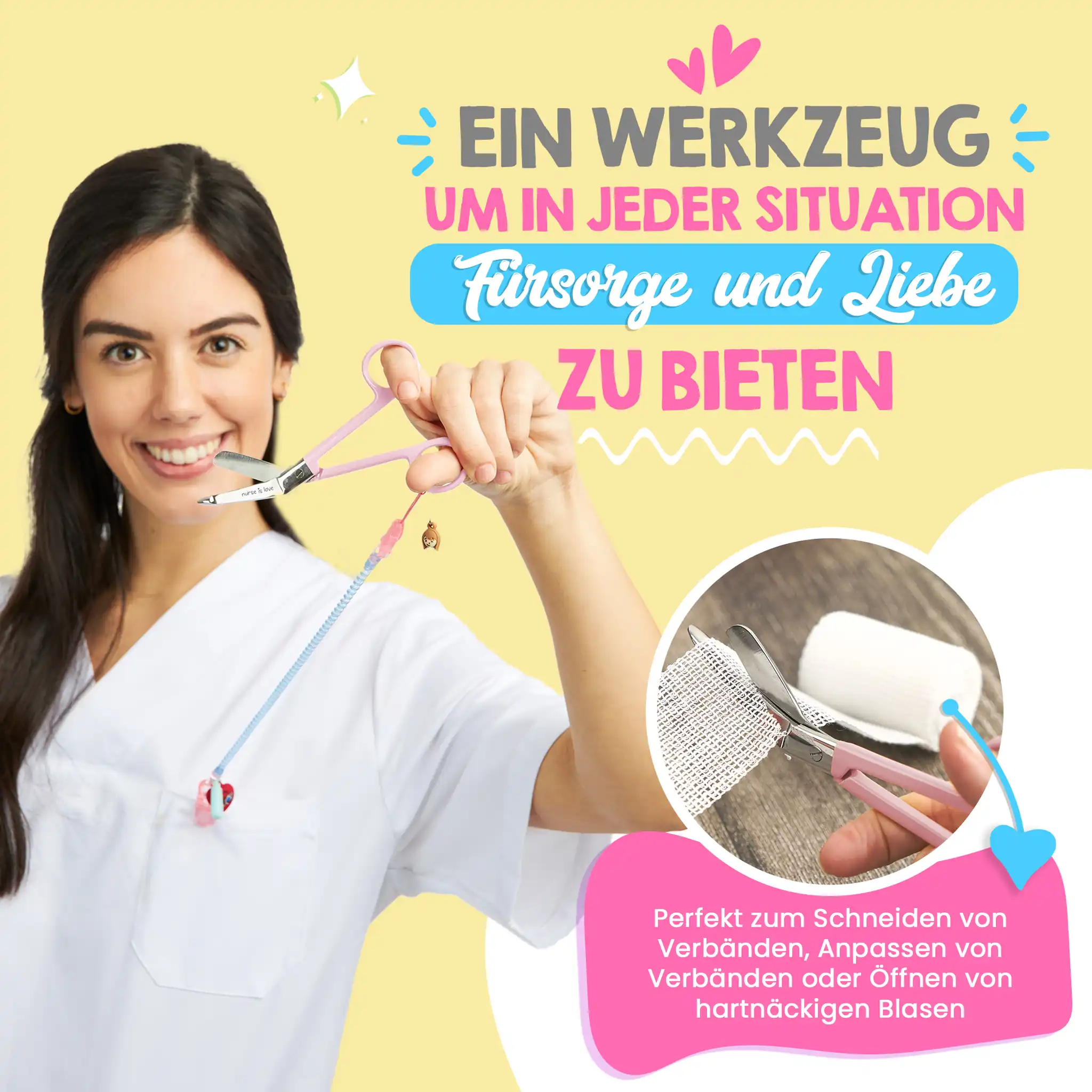 Rosa Entenschnabel-Pflegeschere