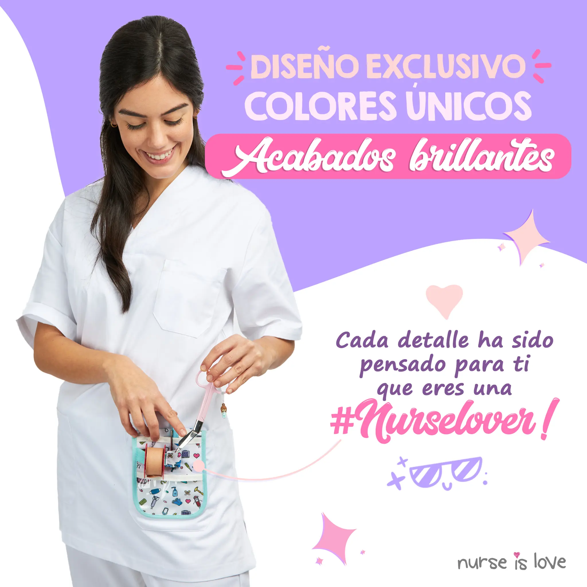 Tijeras Enfermería Pico de Pato Rosa