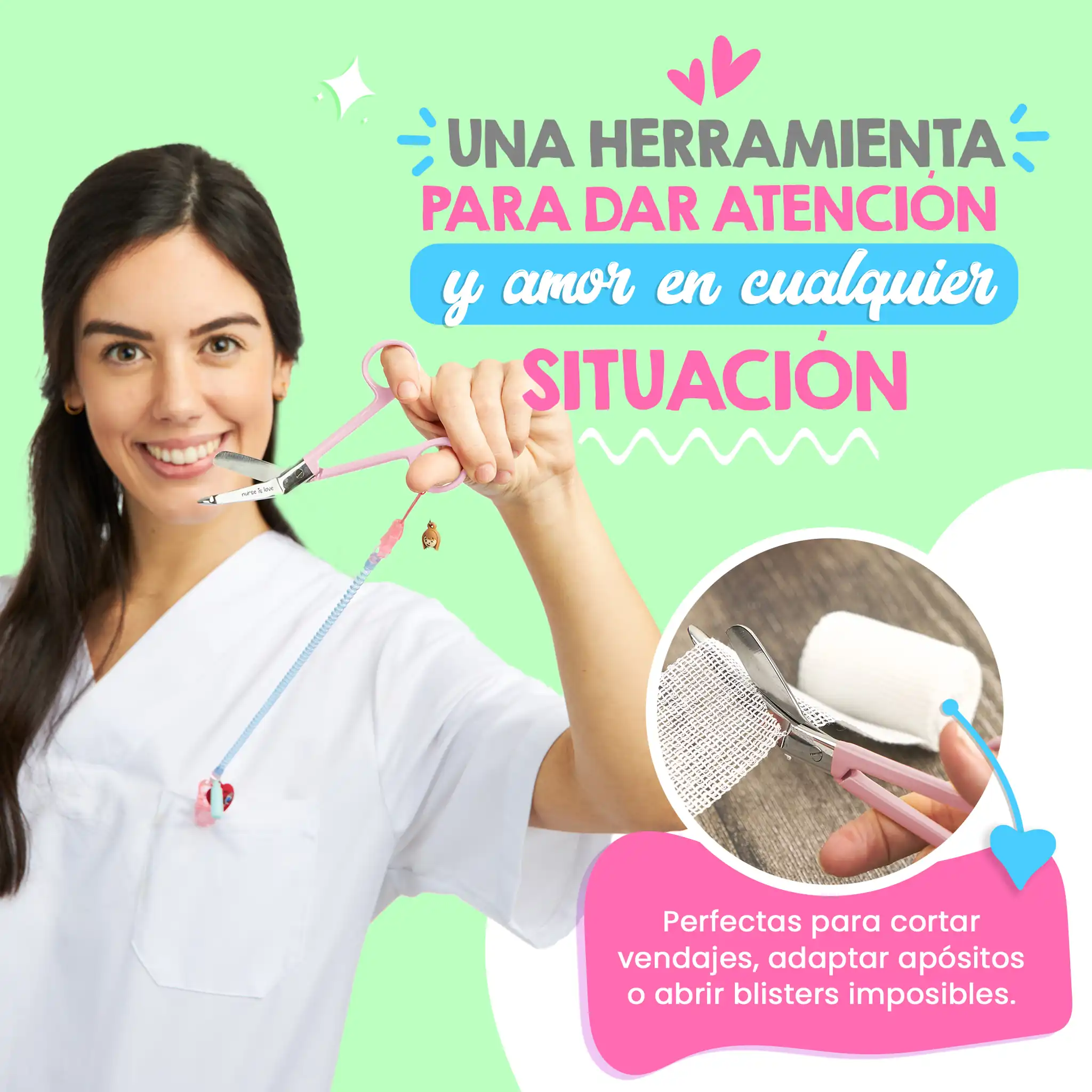 Tijeras Enfermería Pico de Pato Rosa