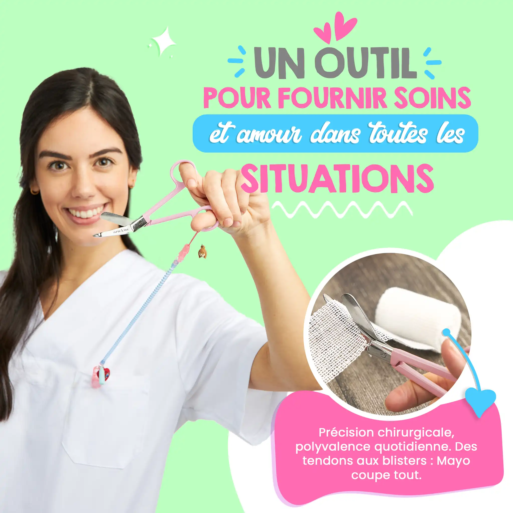Ciseaux d’Infirmier à Bec de Canard Roses