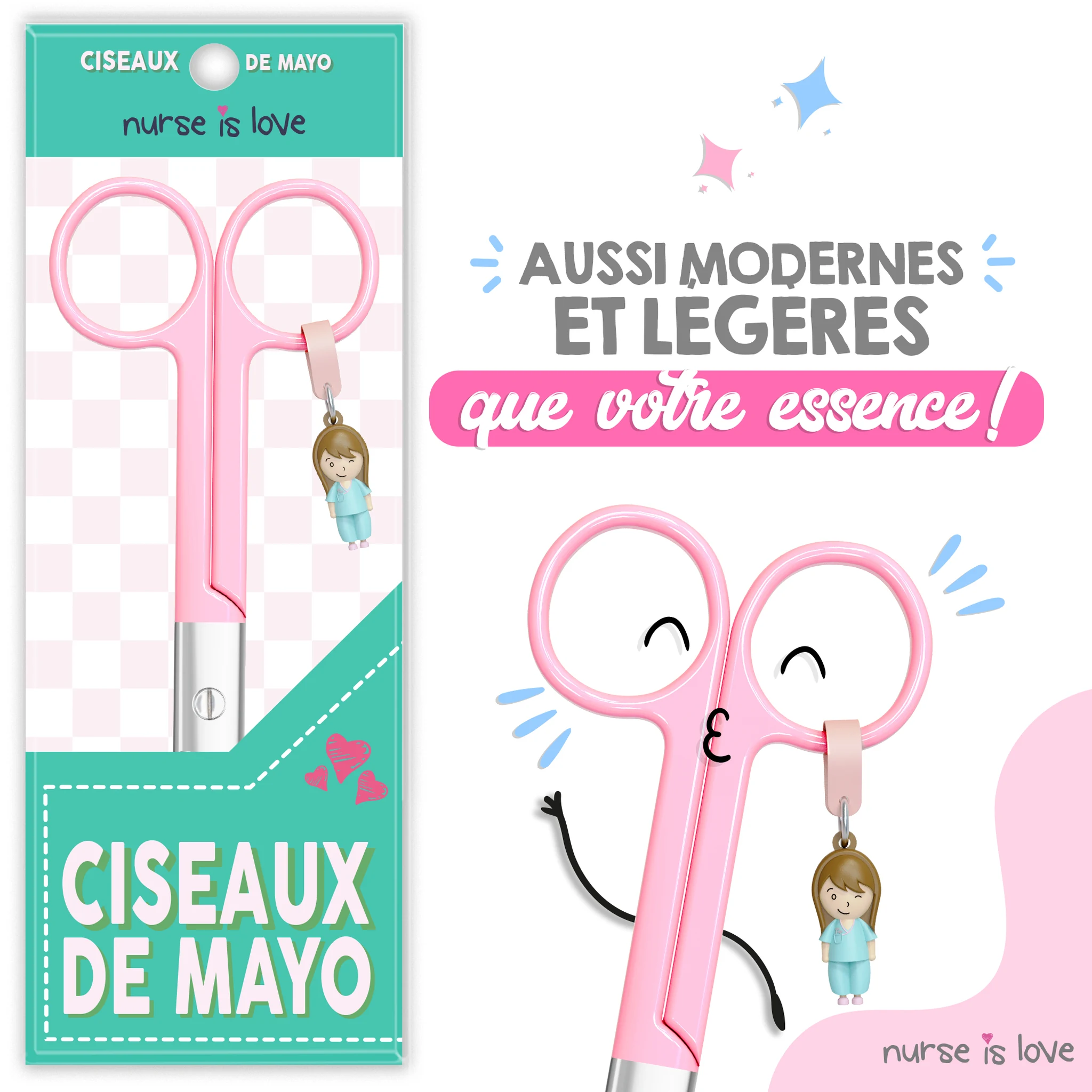 Ciseaux d’Infirmier à Bec de Canard Roses