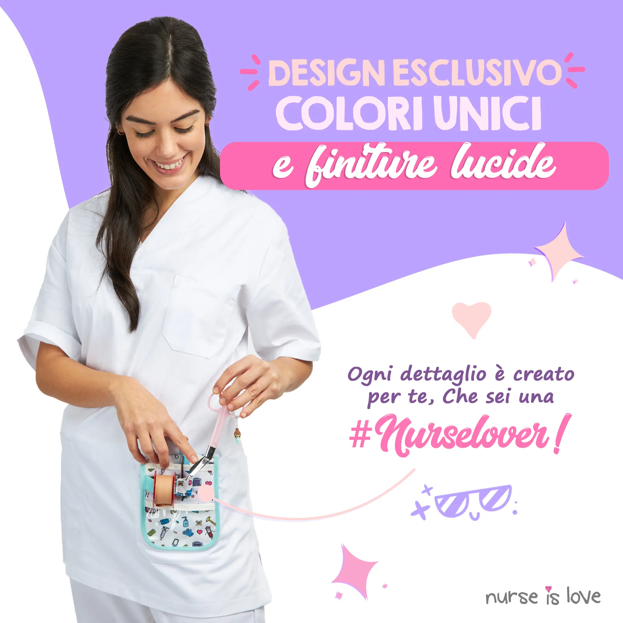 Forbici Infermieristiche Pico di Pato Rosa