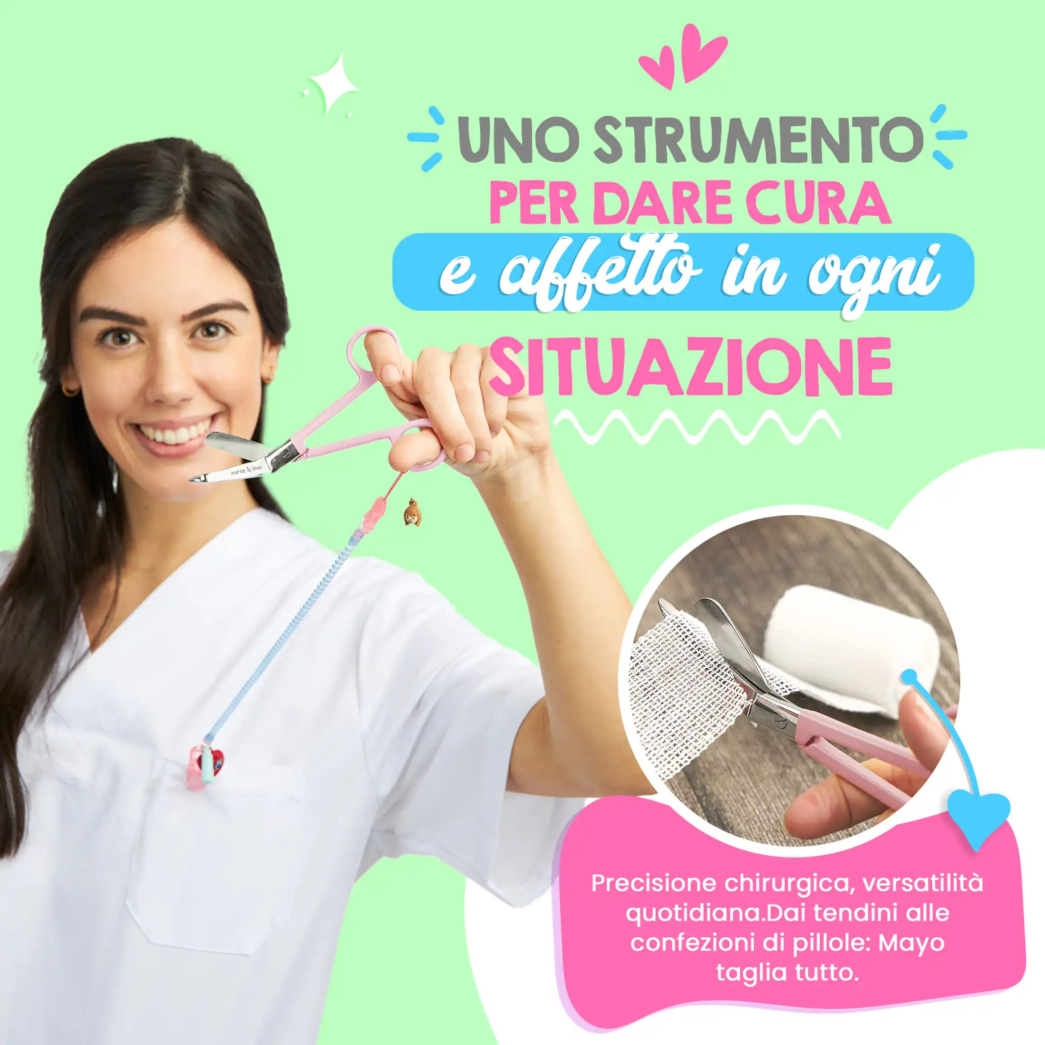 Forbici Infermieristiche Pico di Pato Rosa