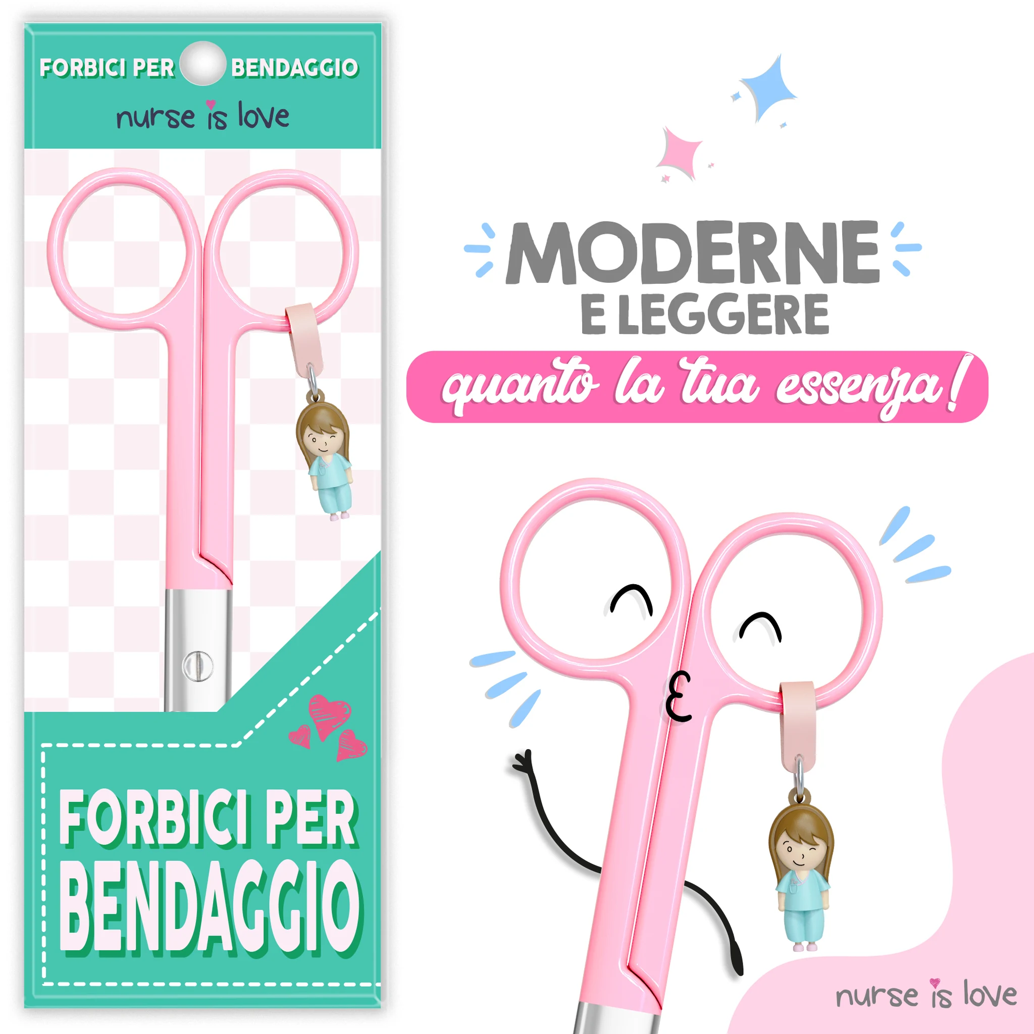 Forbici Infermieristiche Pico di Pato Rosa