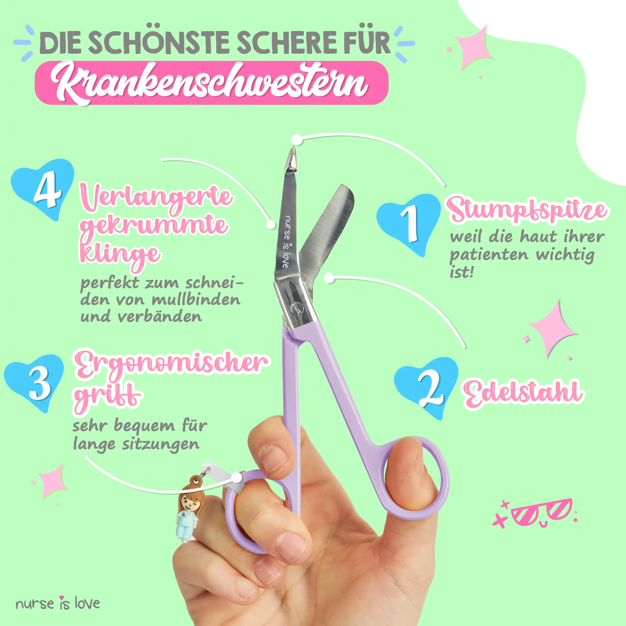 Lila Entenschnabel-Pflegeschere