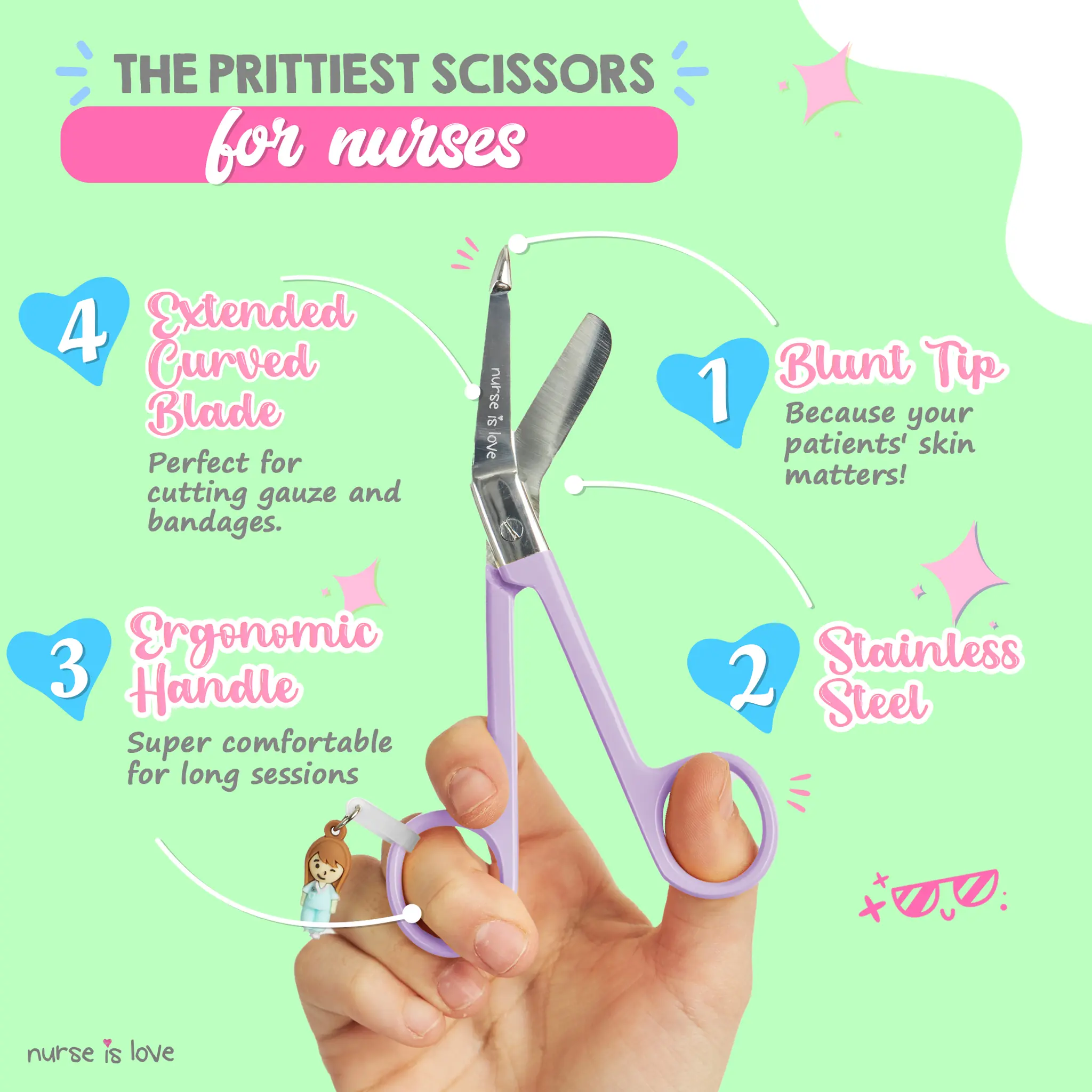 Nursing Purple Duckbill Scissors 