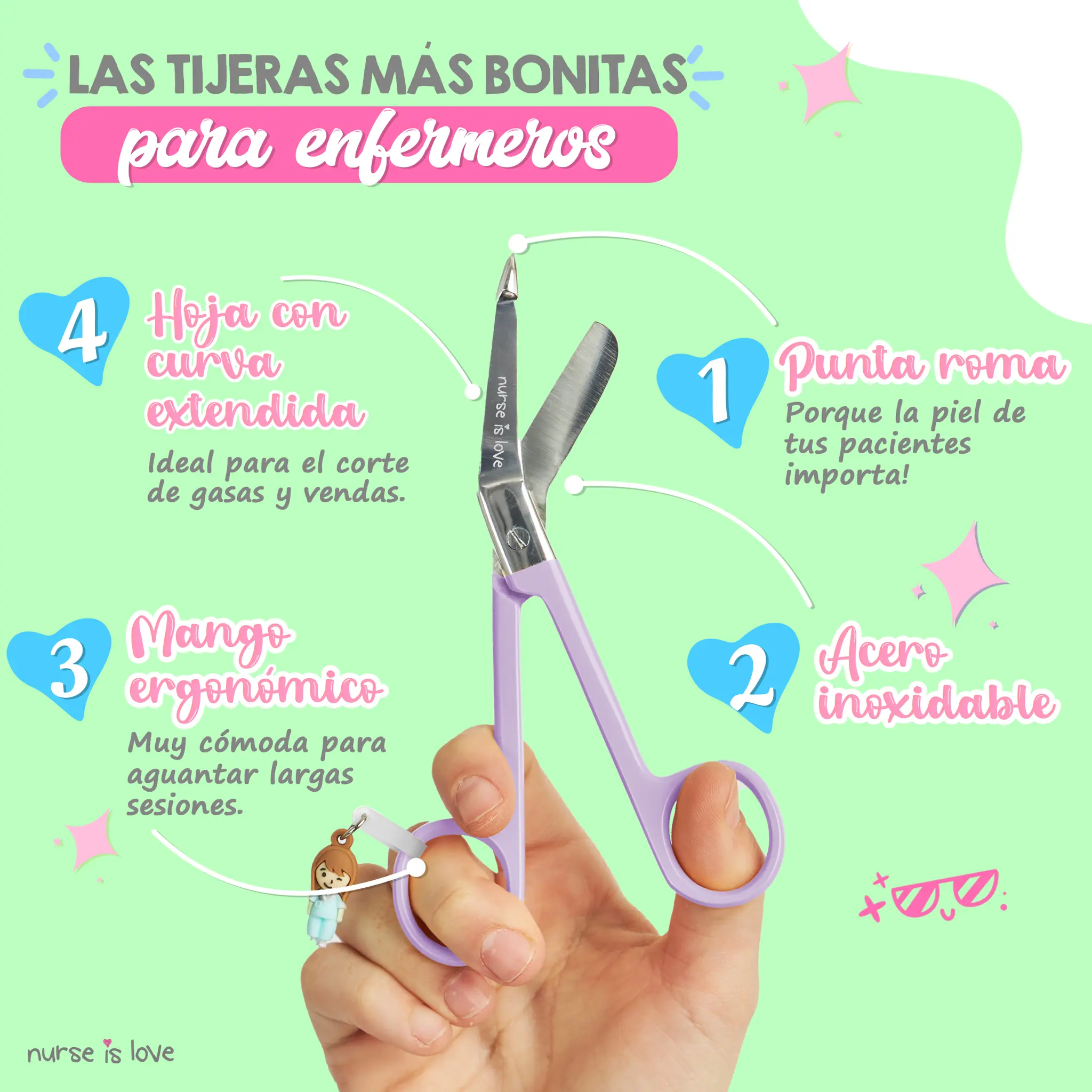 Tijeras Enfermería Pico de Pato Morada