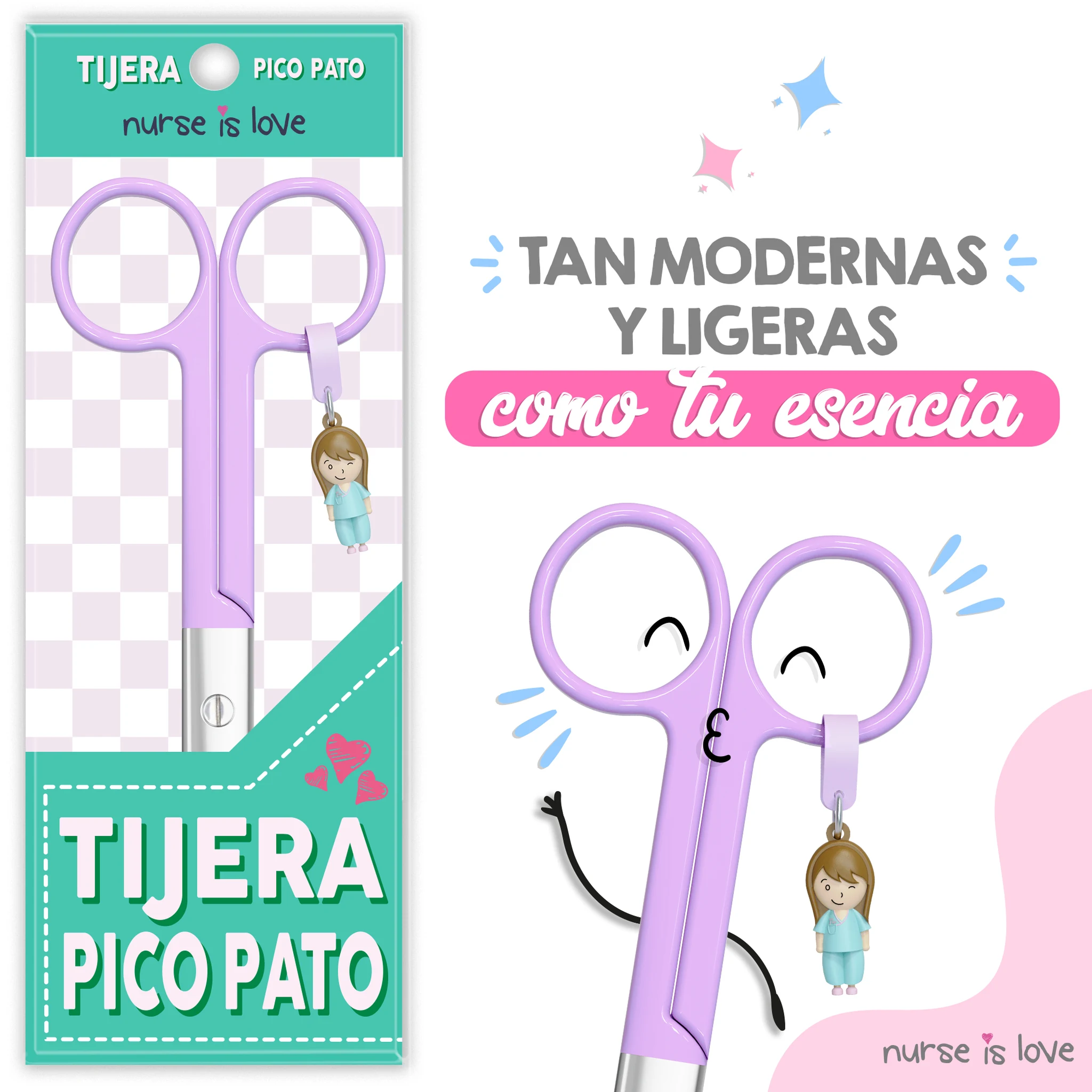 Tijeras Enfermería Pico de Pato Morada